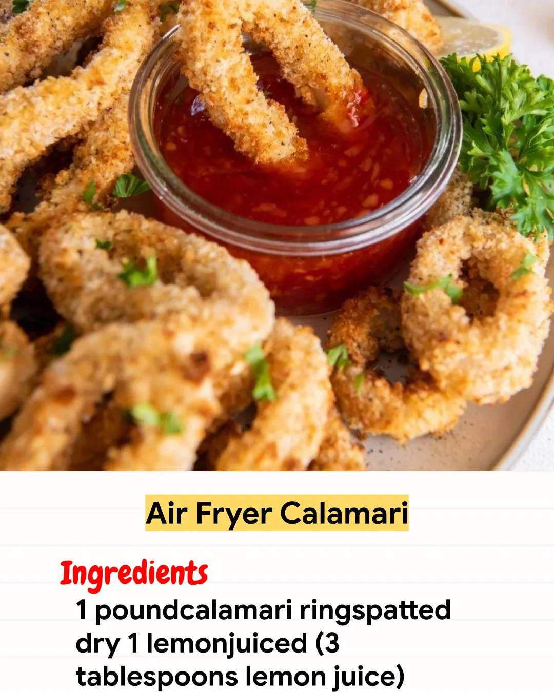 Air Fryer Recipe Air Fryer Calamari