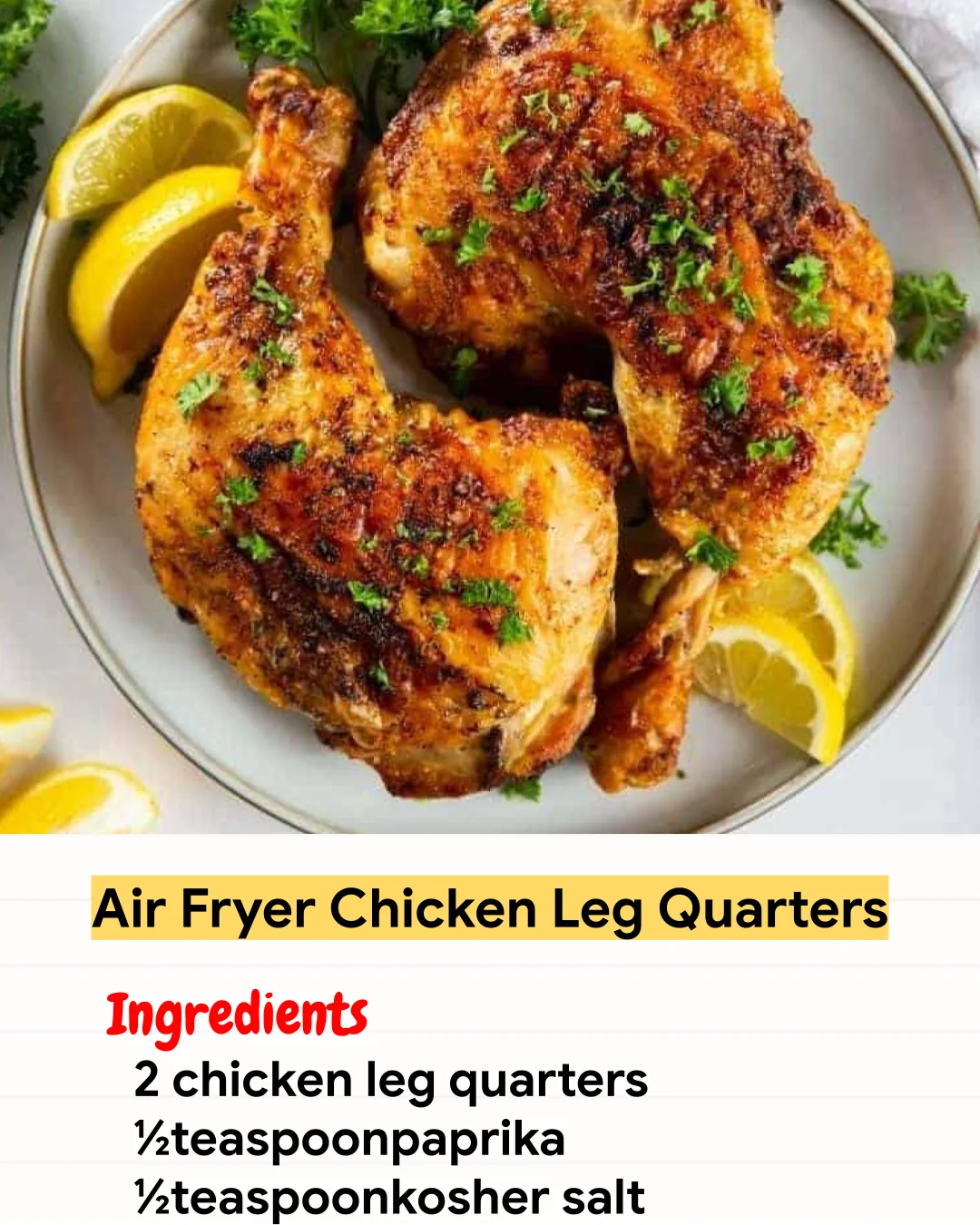 Air Fryer Recipe Air Fryer Chicken Leg Quarters