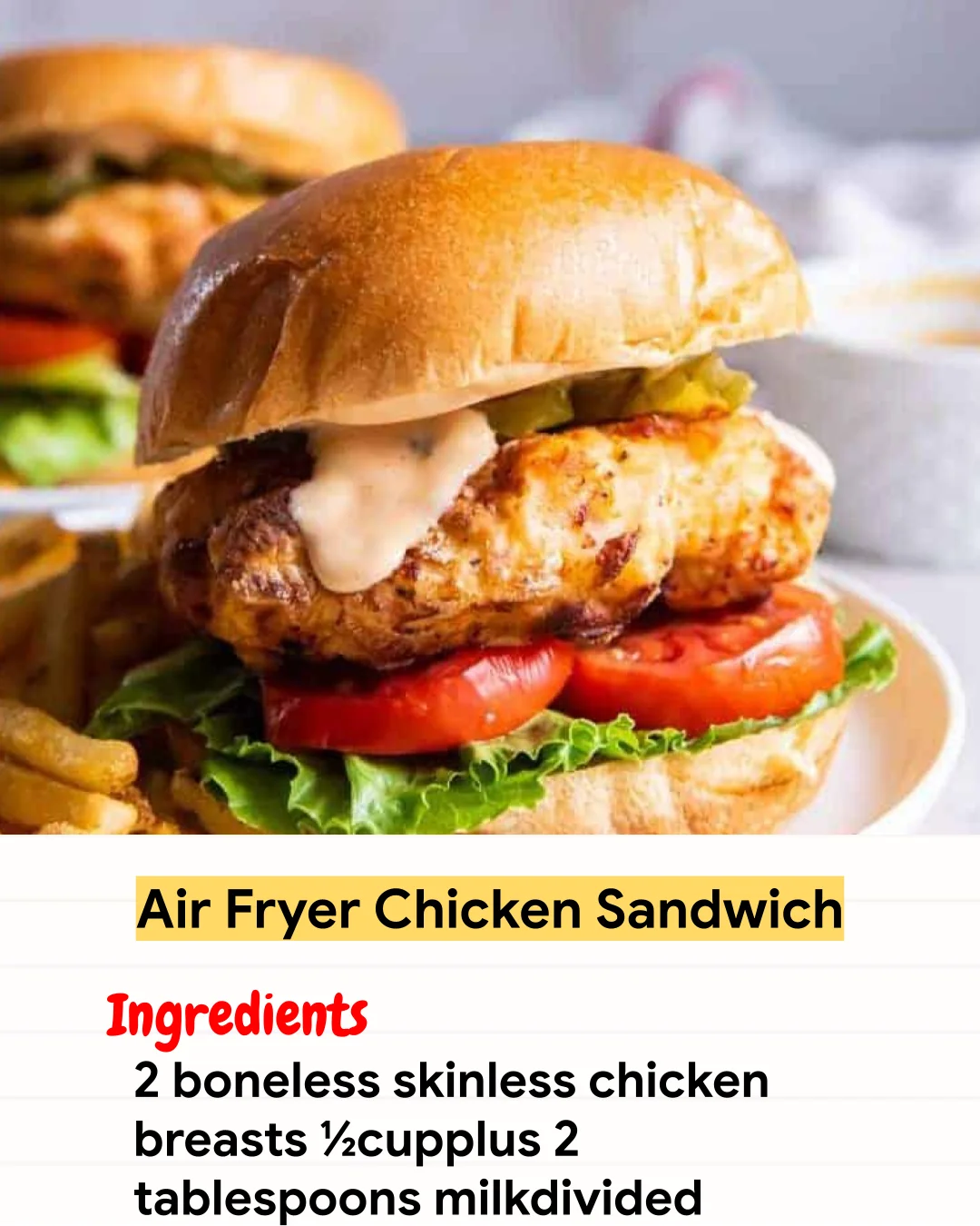 Air Fryer Recipe Air Fryer Chicken Sandwich