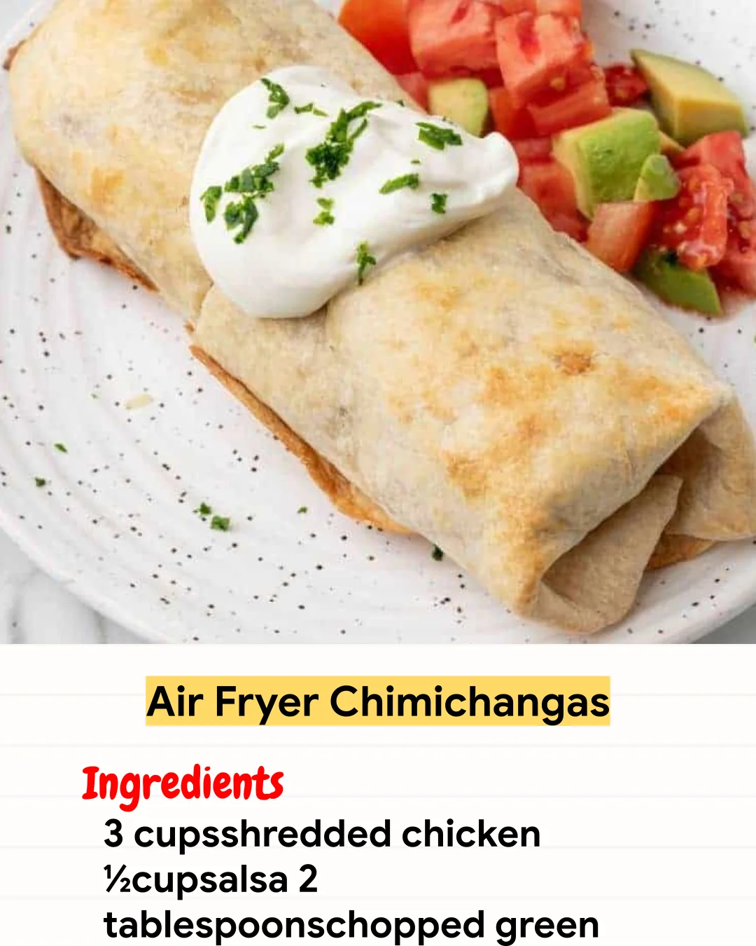 Air Fryer Recipe Air Fryer Chimichangas