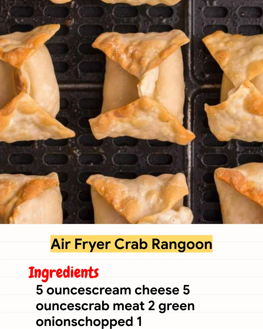 Air Fryer Recipe Air Fryer Crab Rangoon
