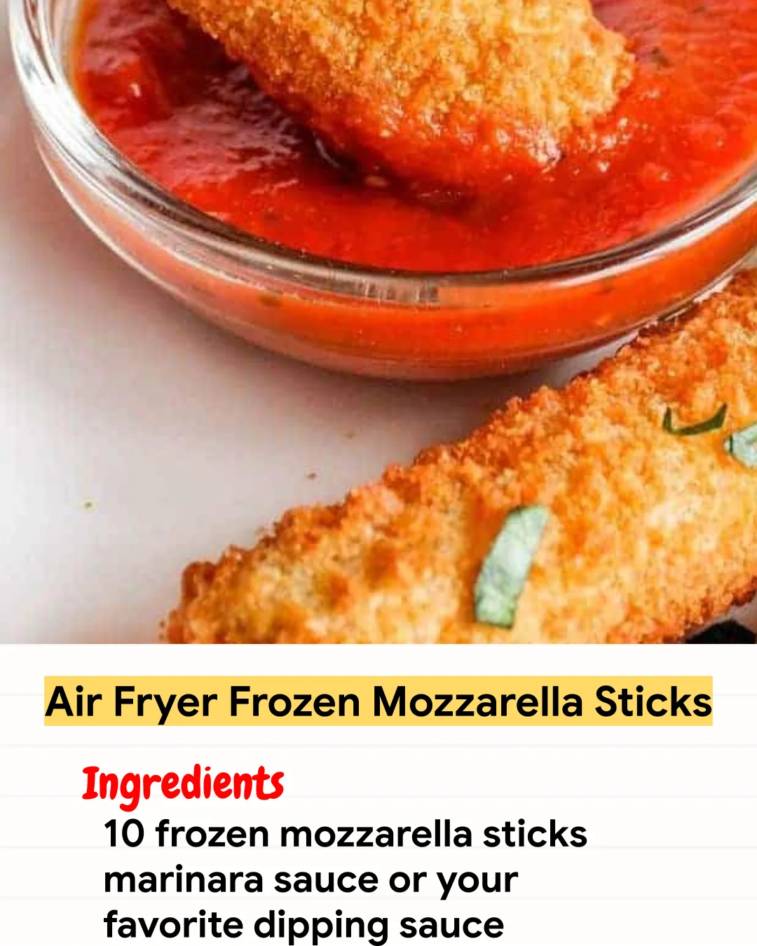 Air Fryer Recipe Air Fryer Frozen Mozzarella Sticks