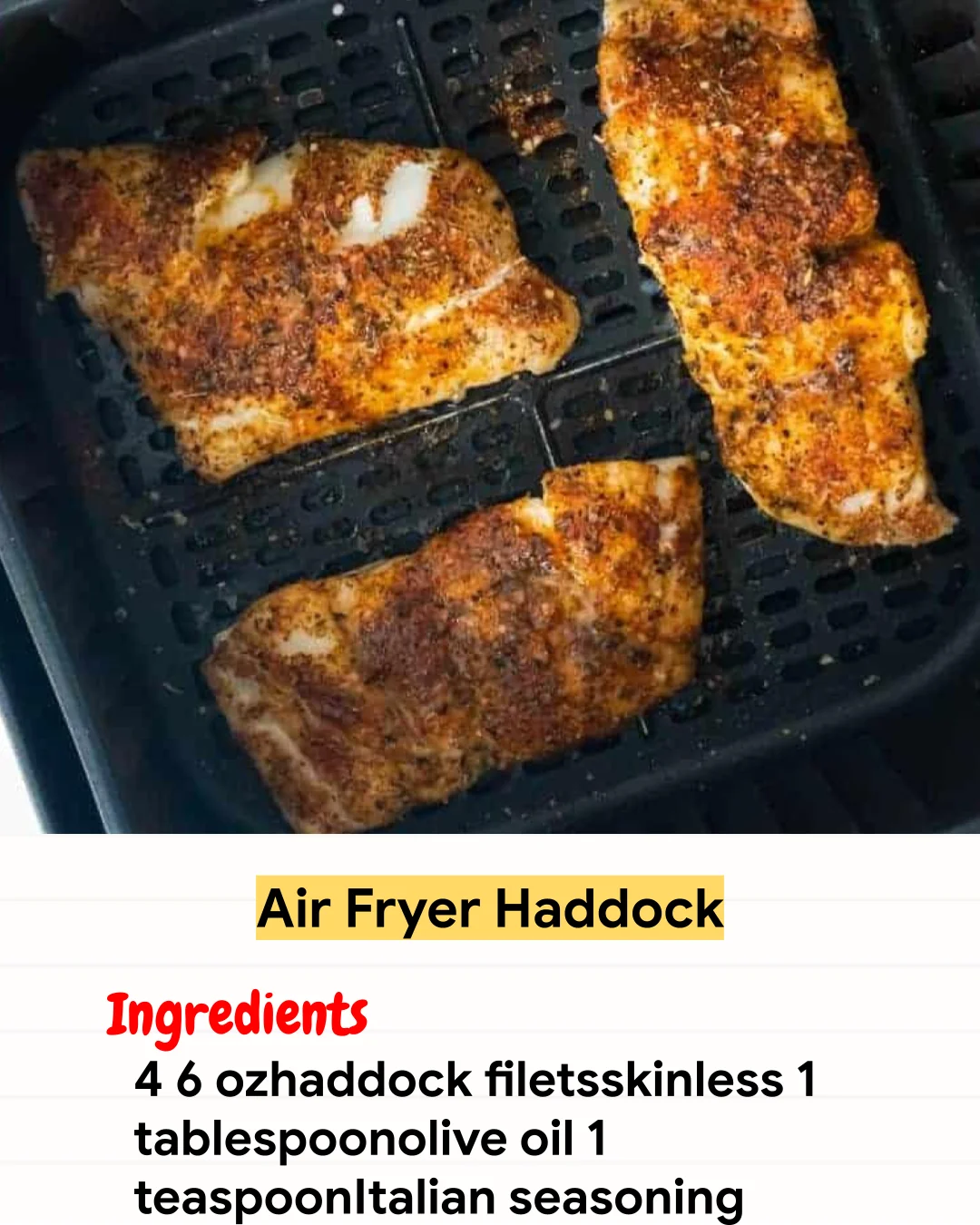 Air Fryer Recipe Air Fryer Haddock