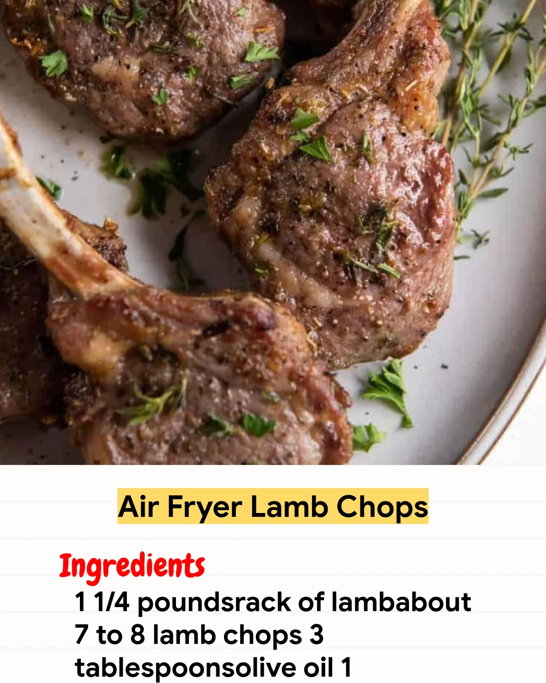 Air Fryer Recipe Air Fryer Lamb Chops