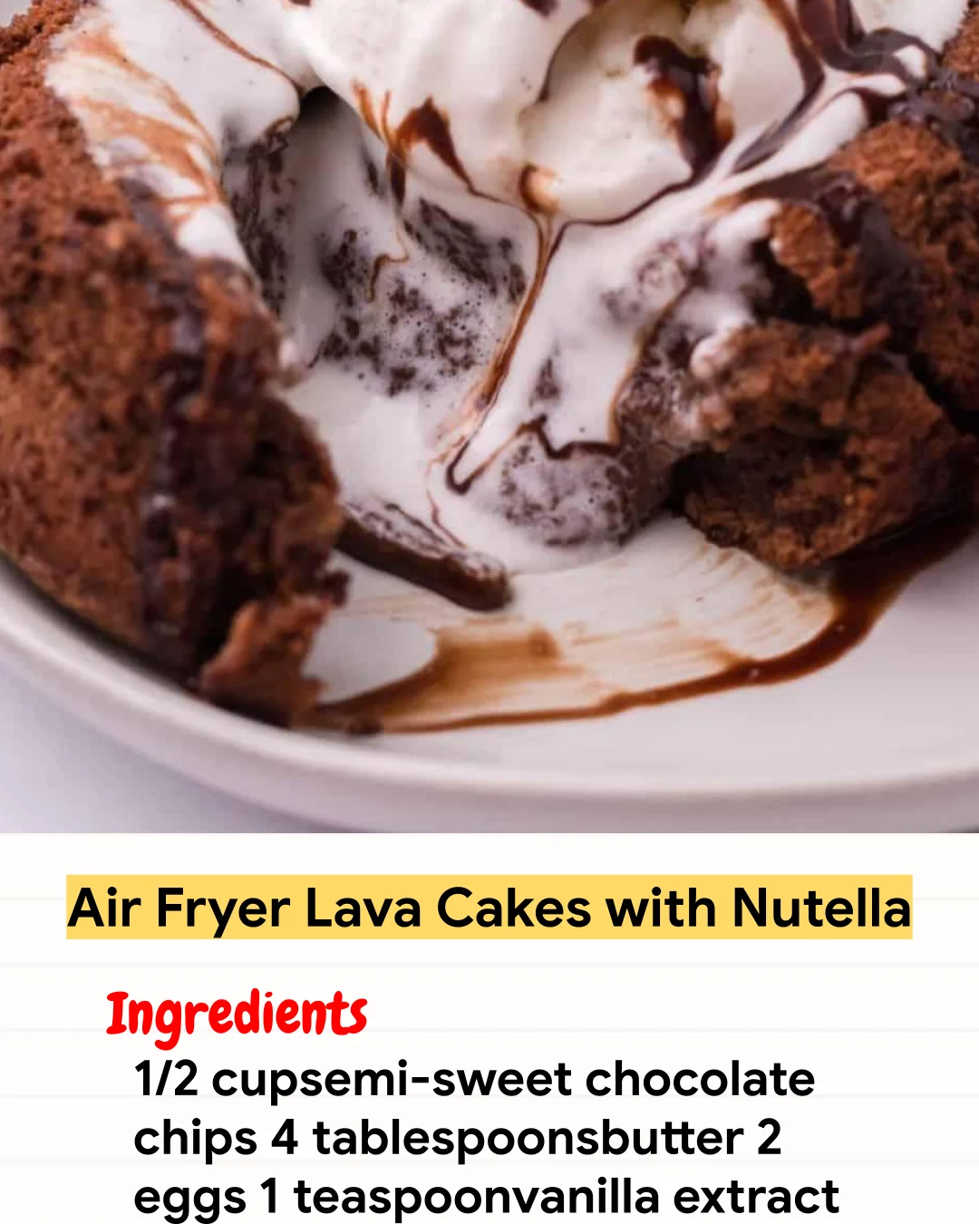 Air Fryer Recipe Air Fryer Lava Cakes with Nutella