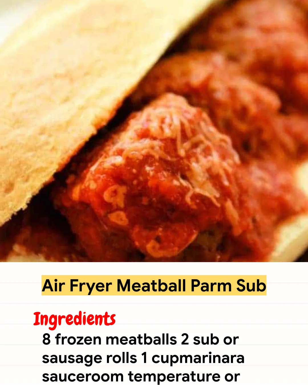 Air Fryer Recipe Air Fryer Meatball Parm Sub