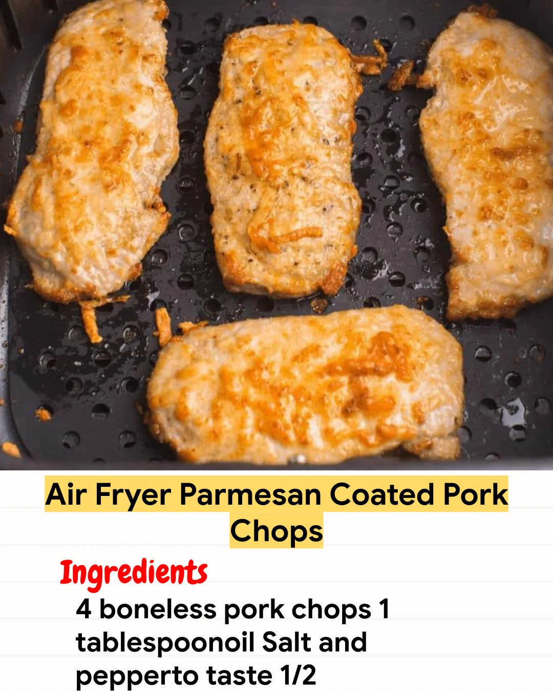 Air Fryer Recipe Air Fryer Parmesan Coated Pork Chops
