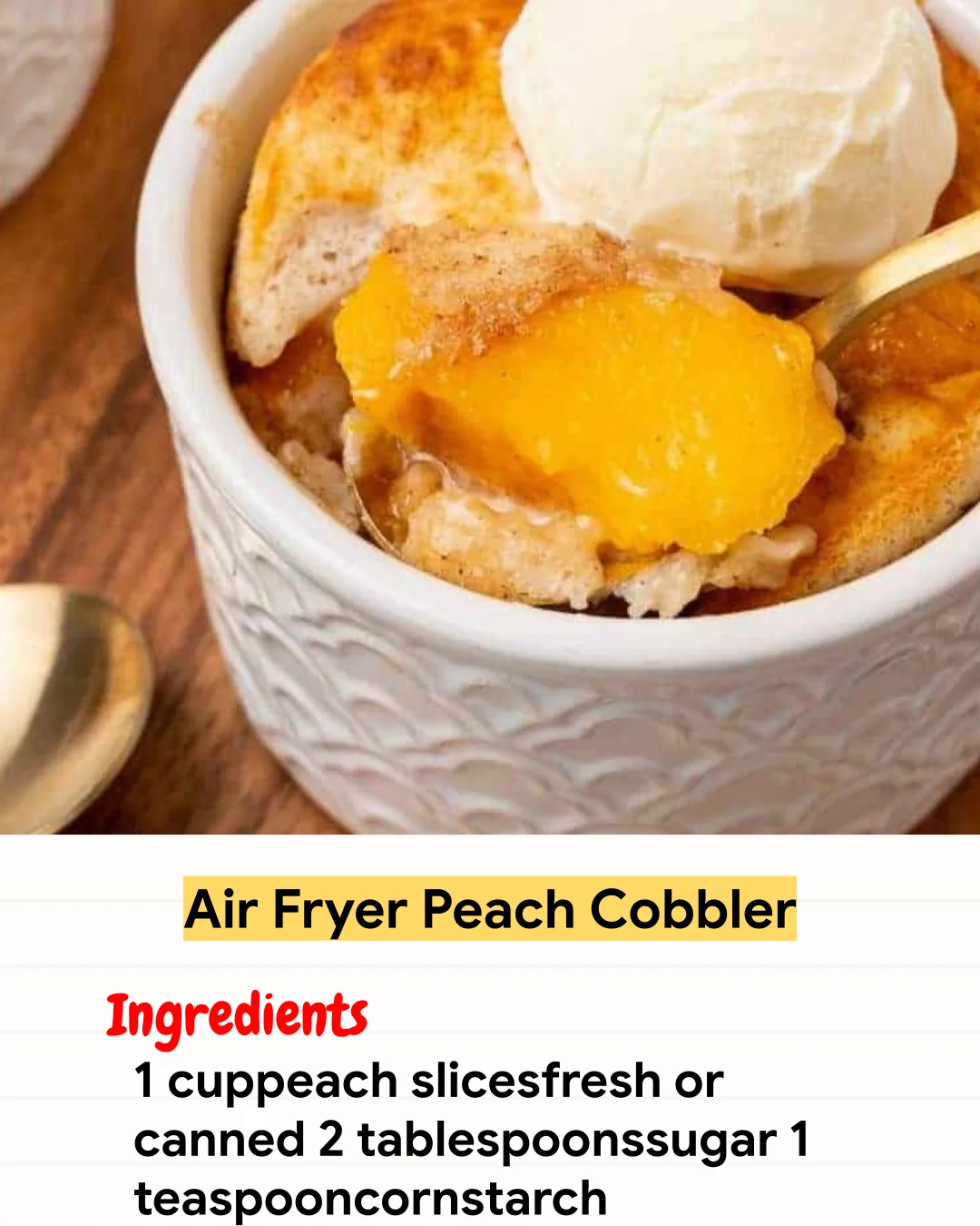 Air Fryer Recipe Air Fryer Peach Cobbler
