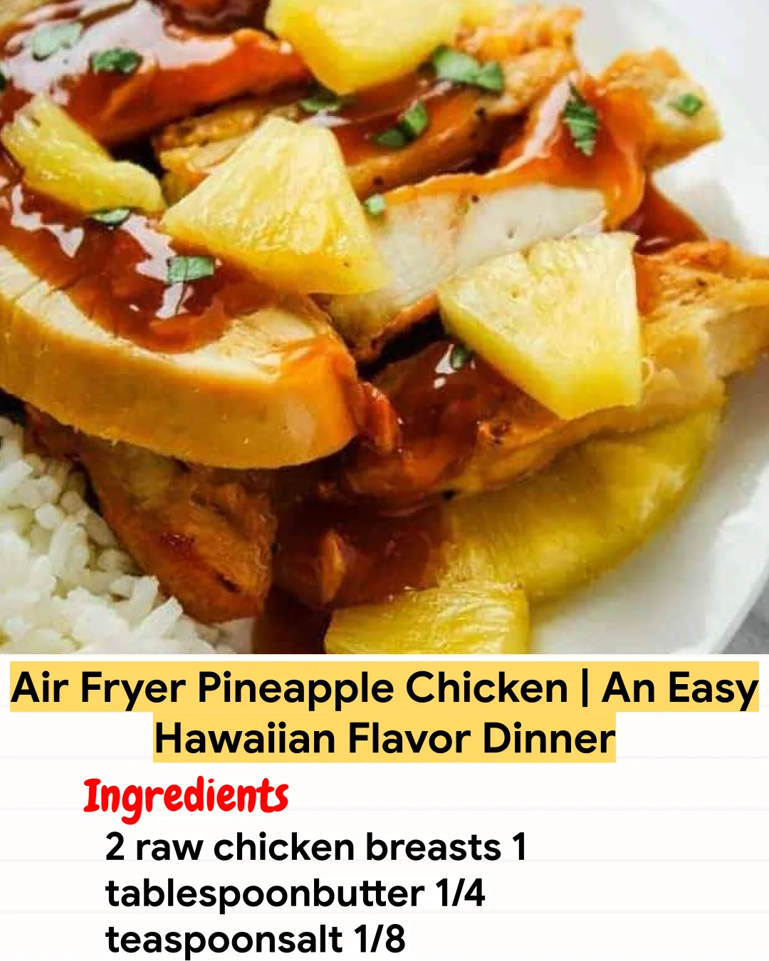 Air Fryer Recipe Air Fryer Pineapple Chicken | An Easy Hawaiian Flavor Dinner