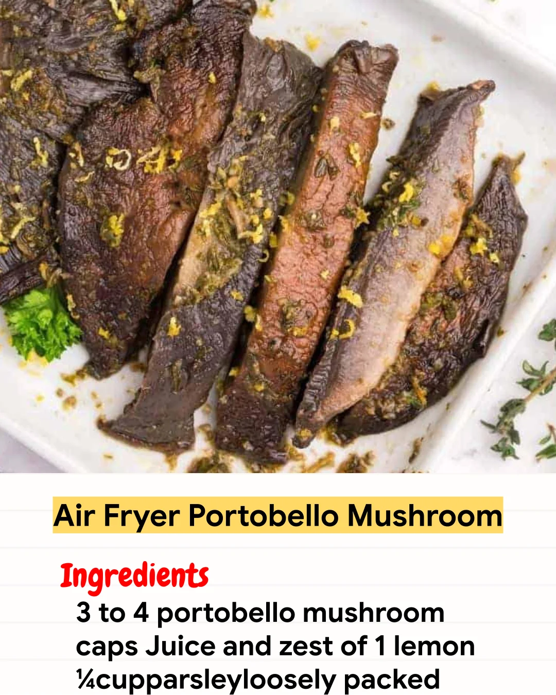 Air Fryer Recipe Air Fryer Portobello Mushroom