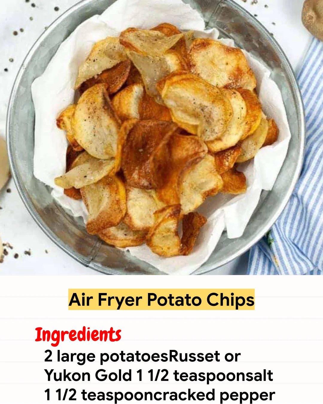 Air Fryer Recipe Air Fryer Potato Chips