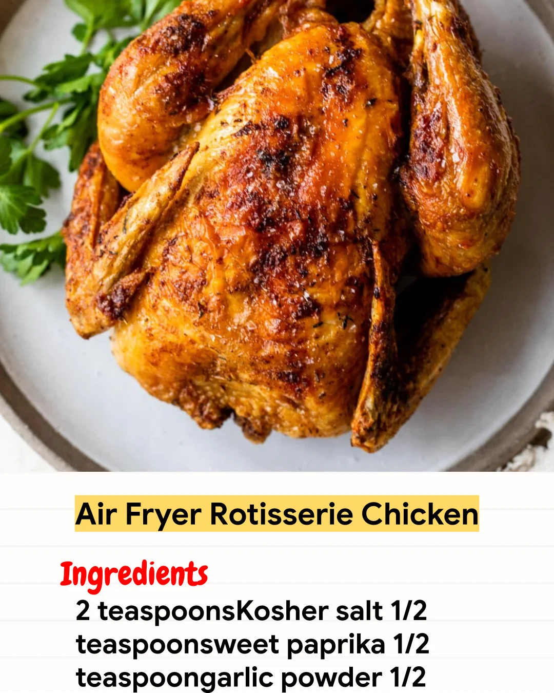 Air Fryer Recipe Air Fryer Rotisserie Chicken