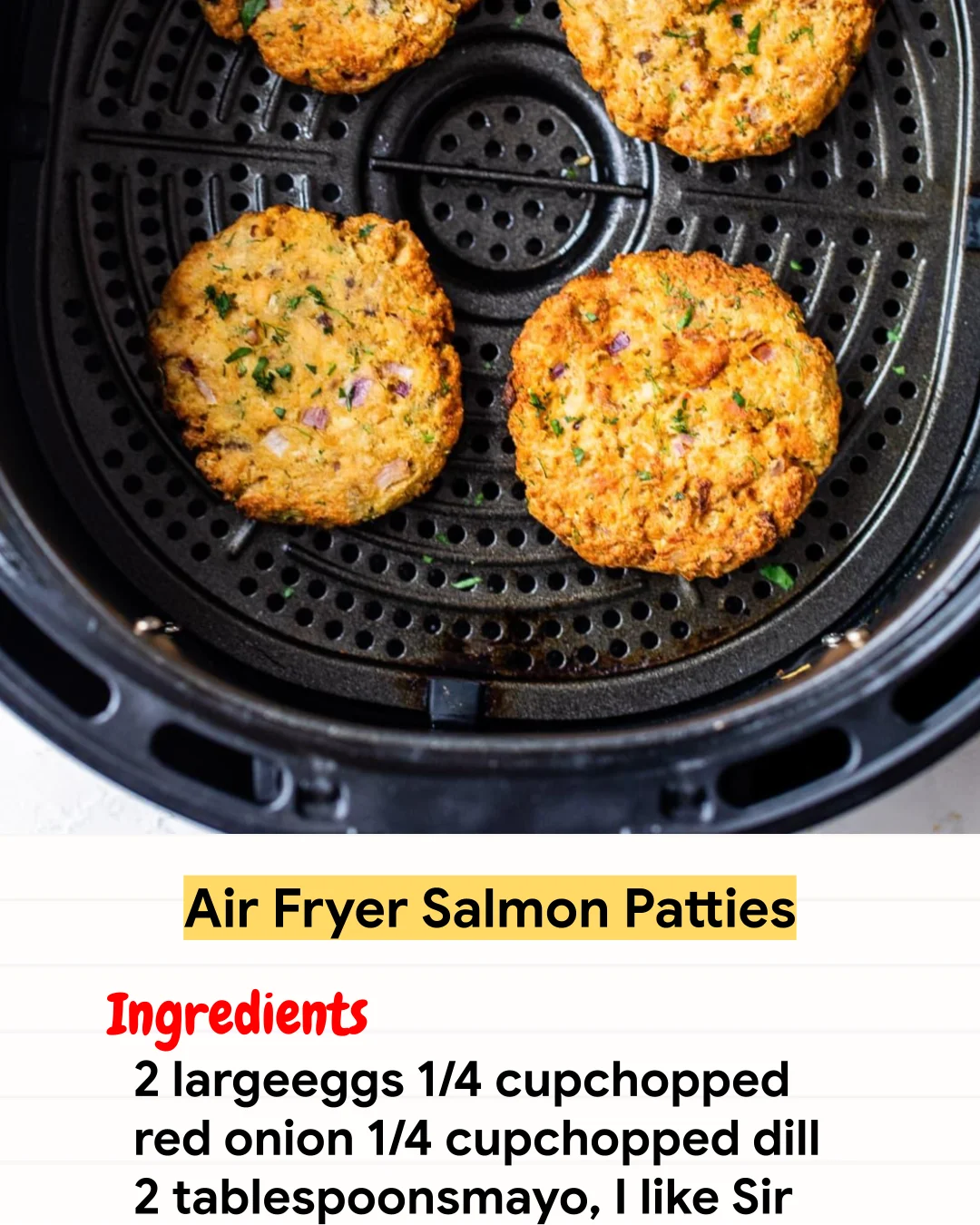 Air Fryer Recipe Air Fryer Salmon Patties
