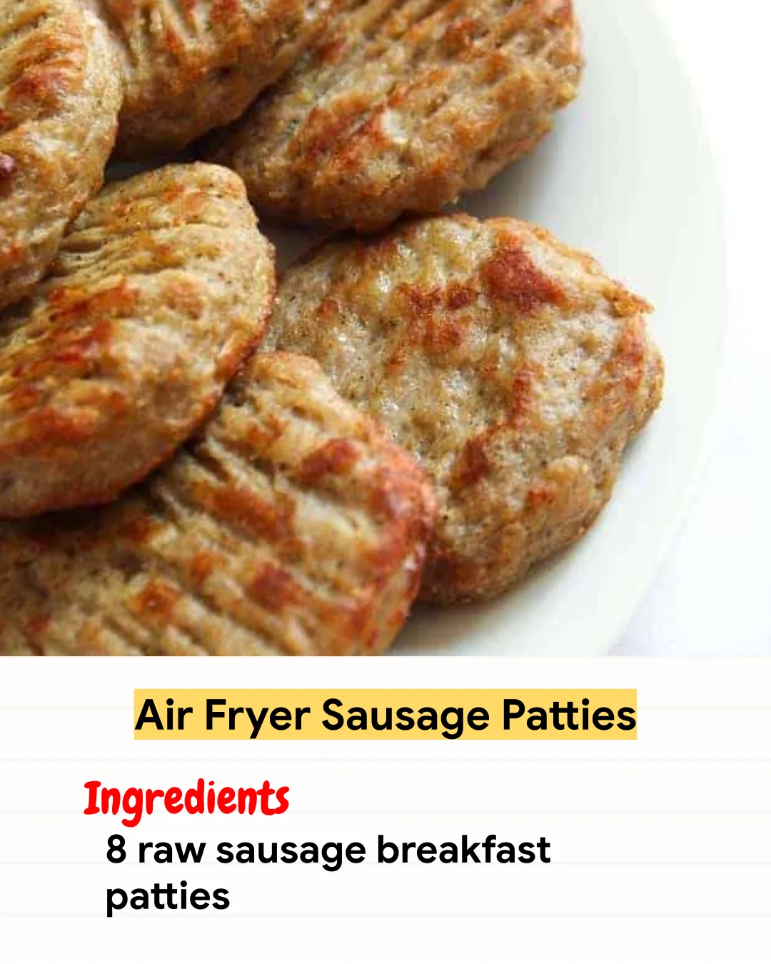 Air Fryer Recipe Air Fryer Sausage Patties