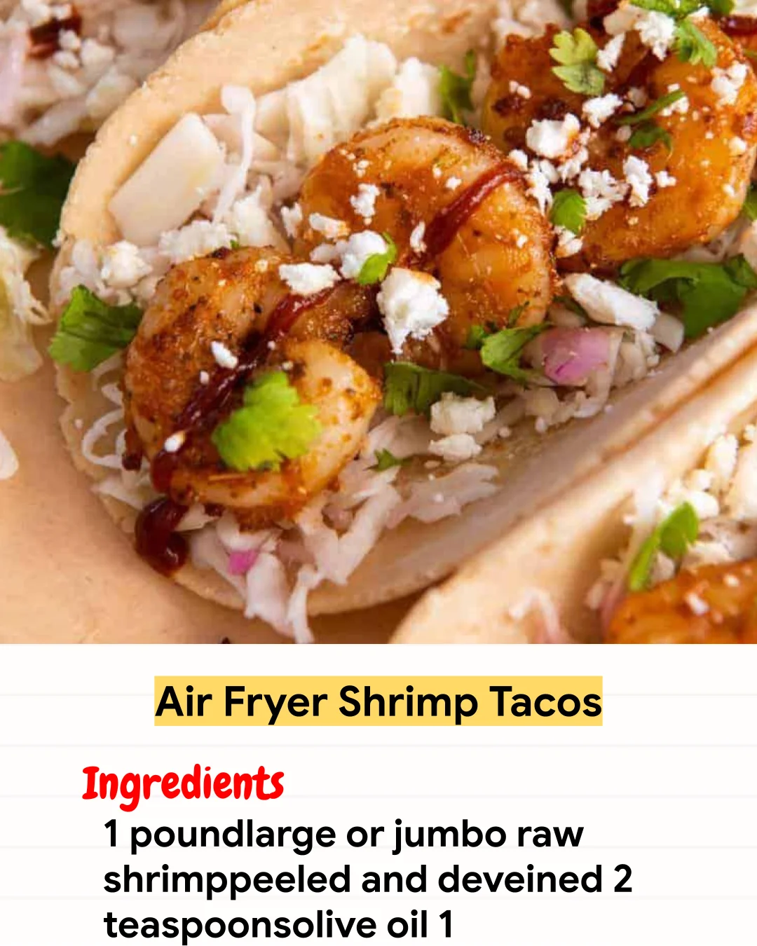 Air Fryer Recipe Air Fryer Shrimp Tacos
