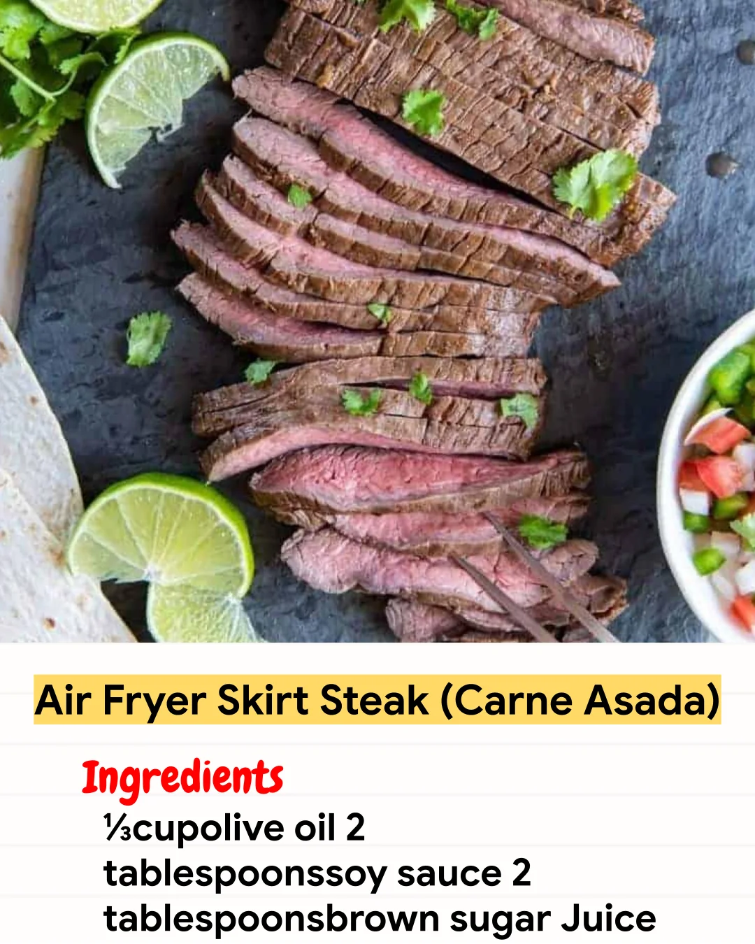 Air Fryer Recipe Air Fryer Skirt Steak (Carne Asada)