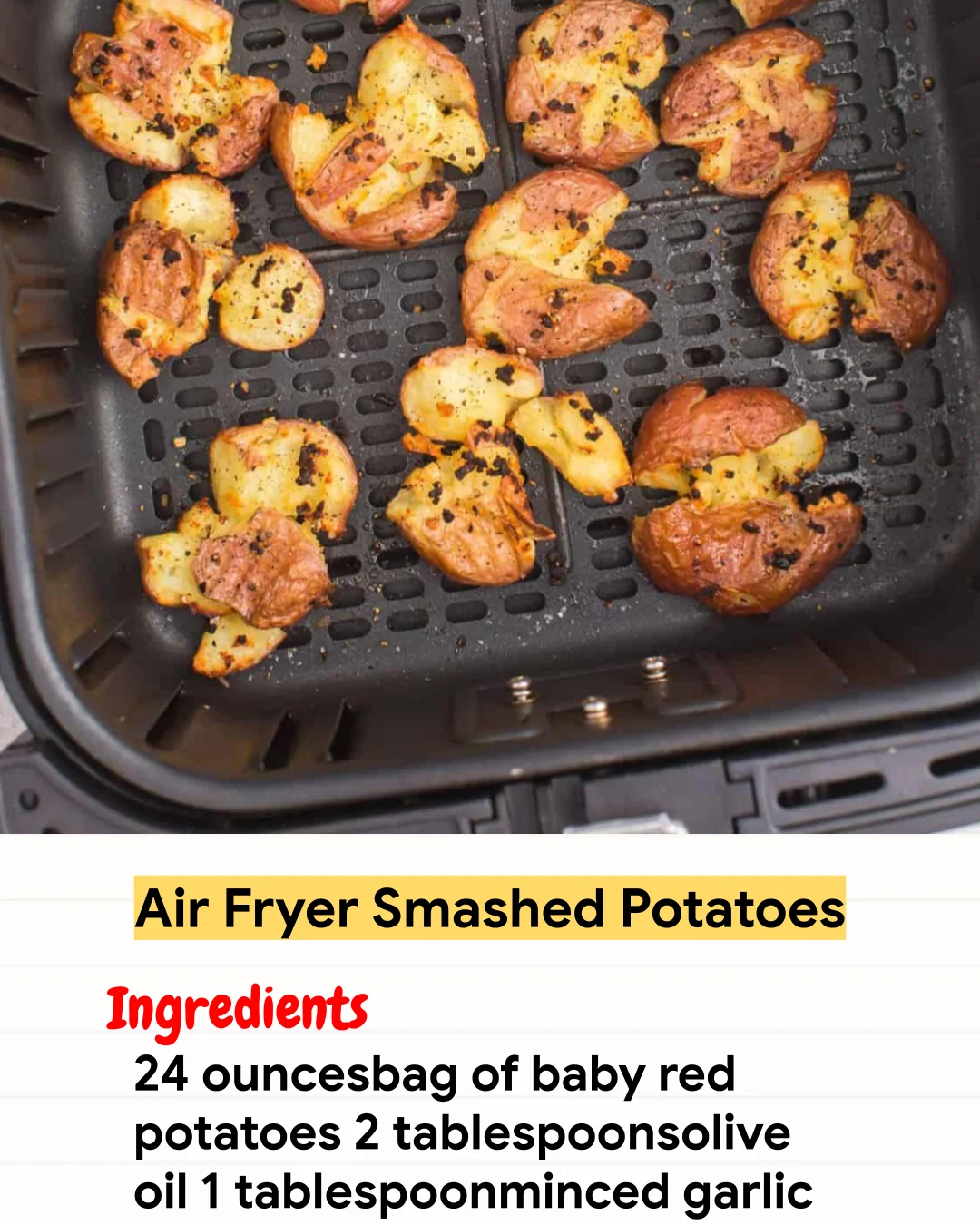 Air Fryer Recipe Air Fryer Smashed Potatoes