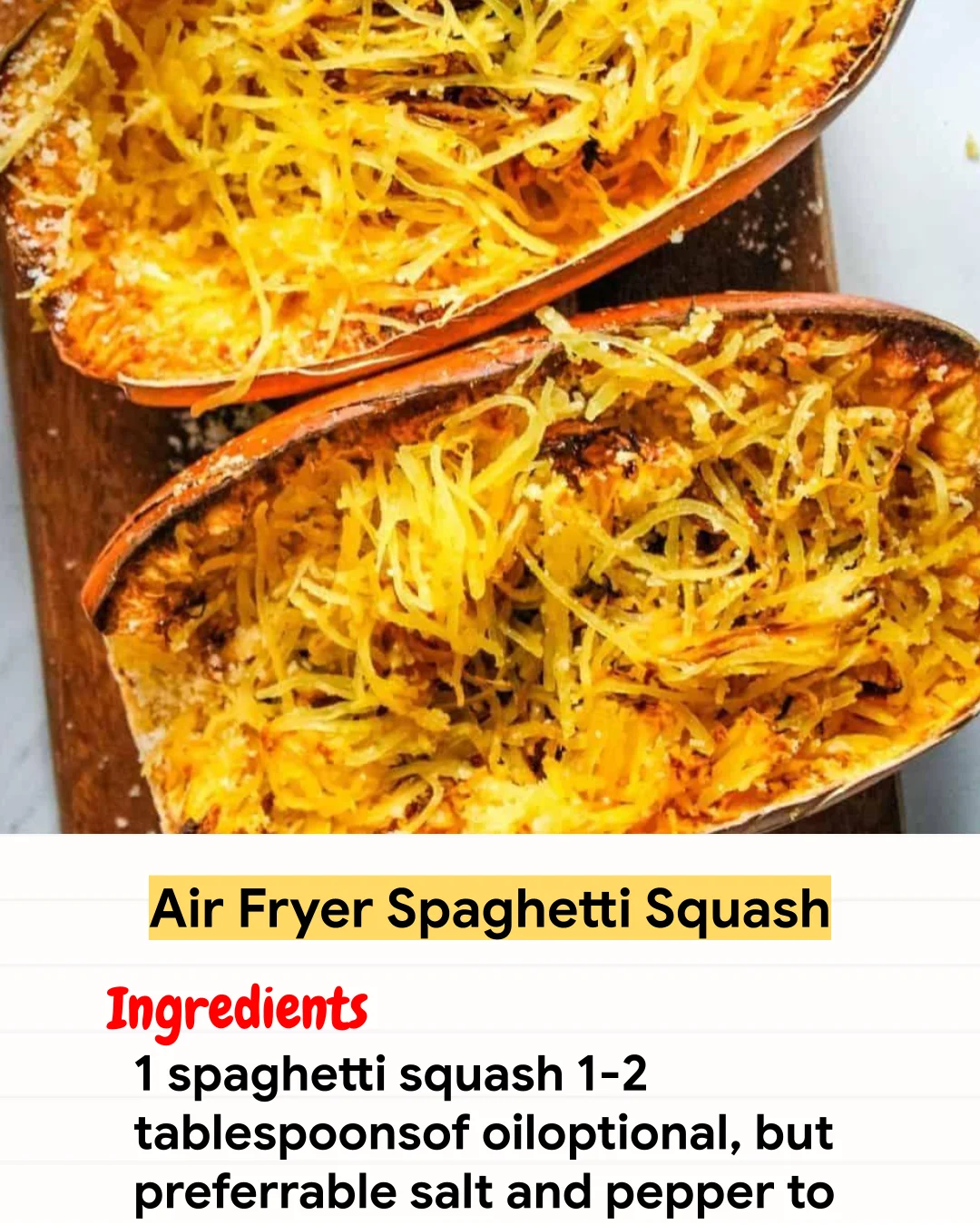 Air Fryer Recipe Air Fryer Spaghetti Squash