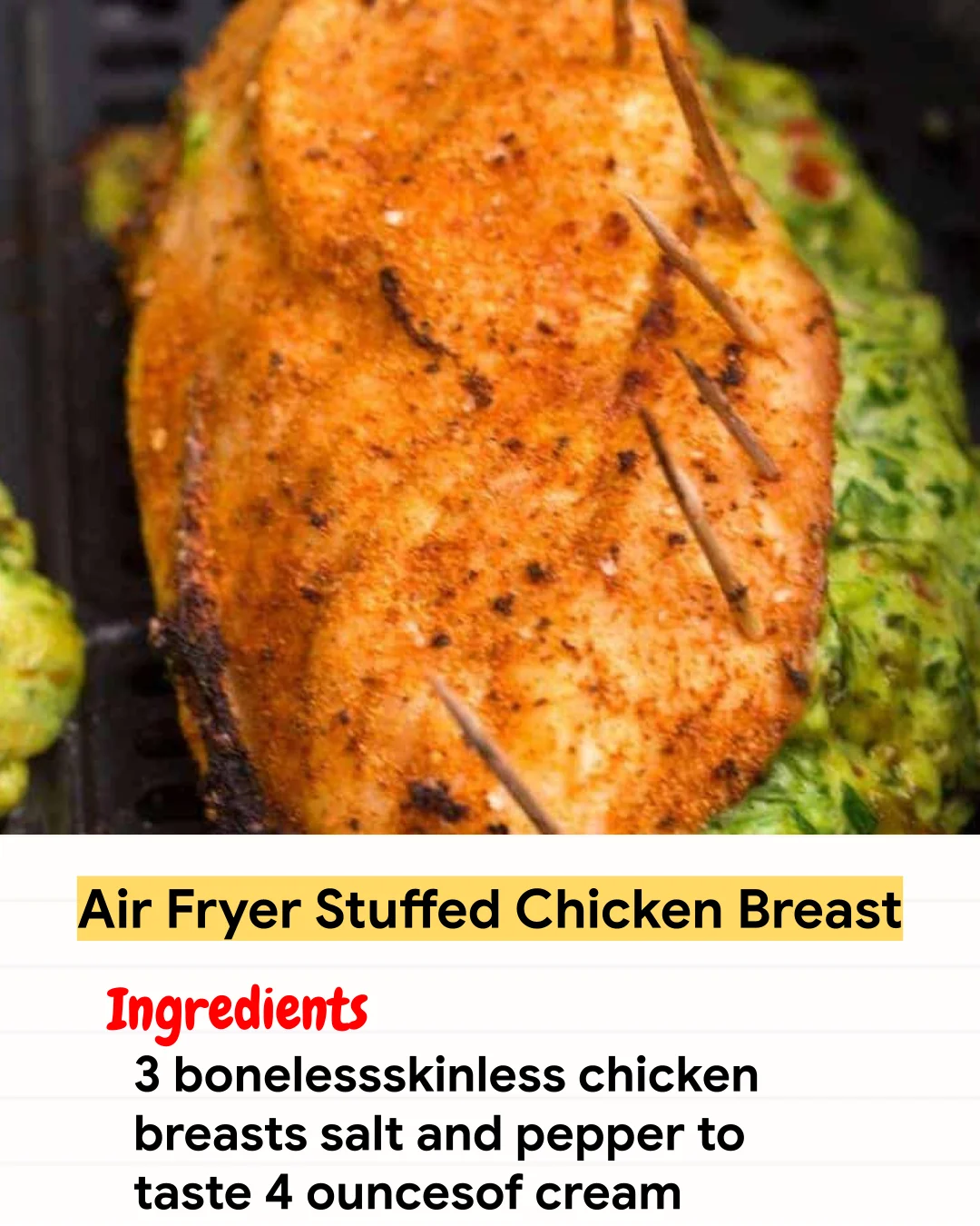 Air Fryer Recipe Air Fryer Stuffed Chicken Breast