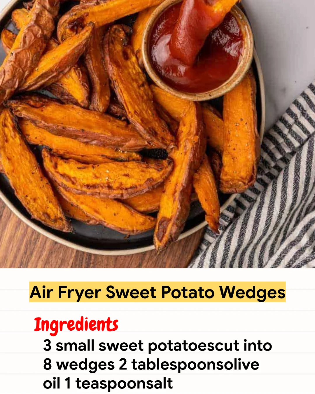 Air Fryer Recipe Air Fryer Sweet Potato Wedges