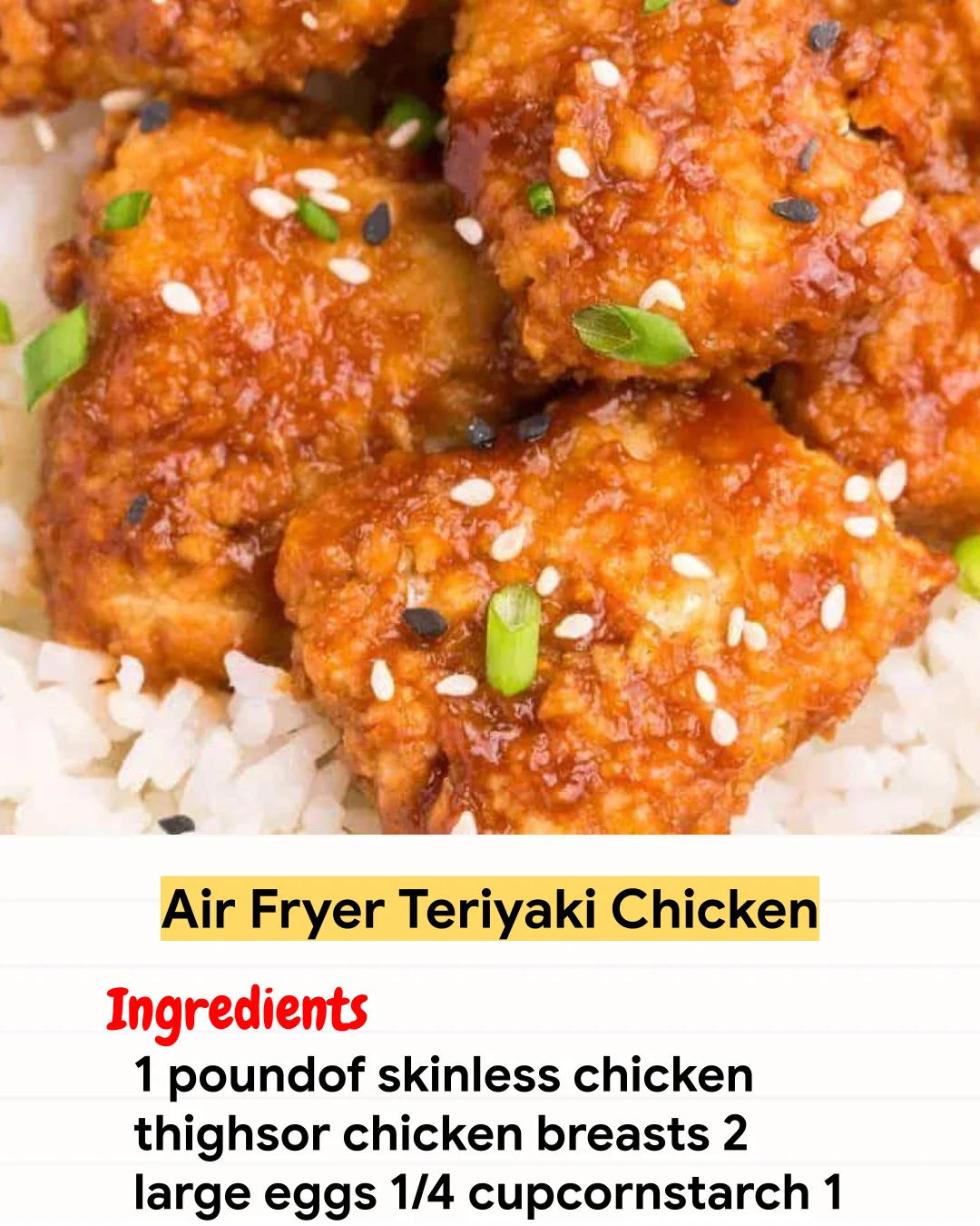 Air Fryer Recipe Air Fryer Teriyaki Chicken