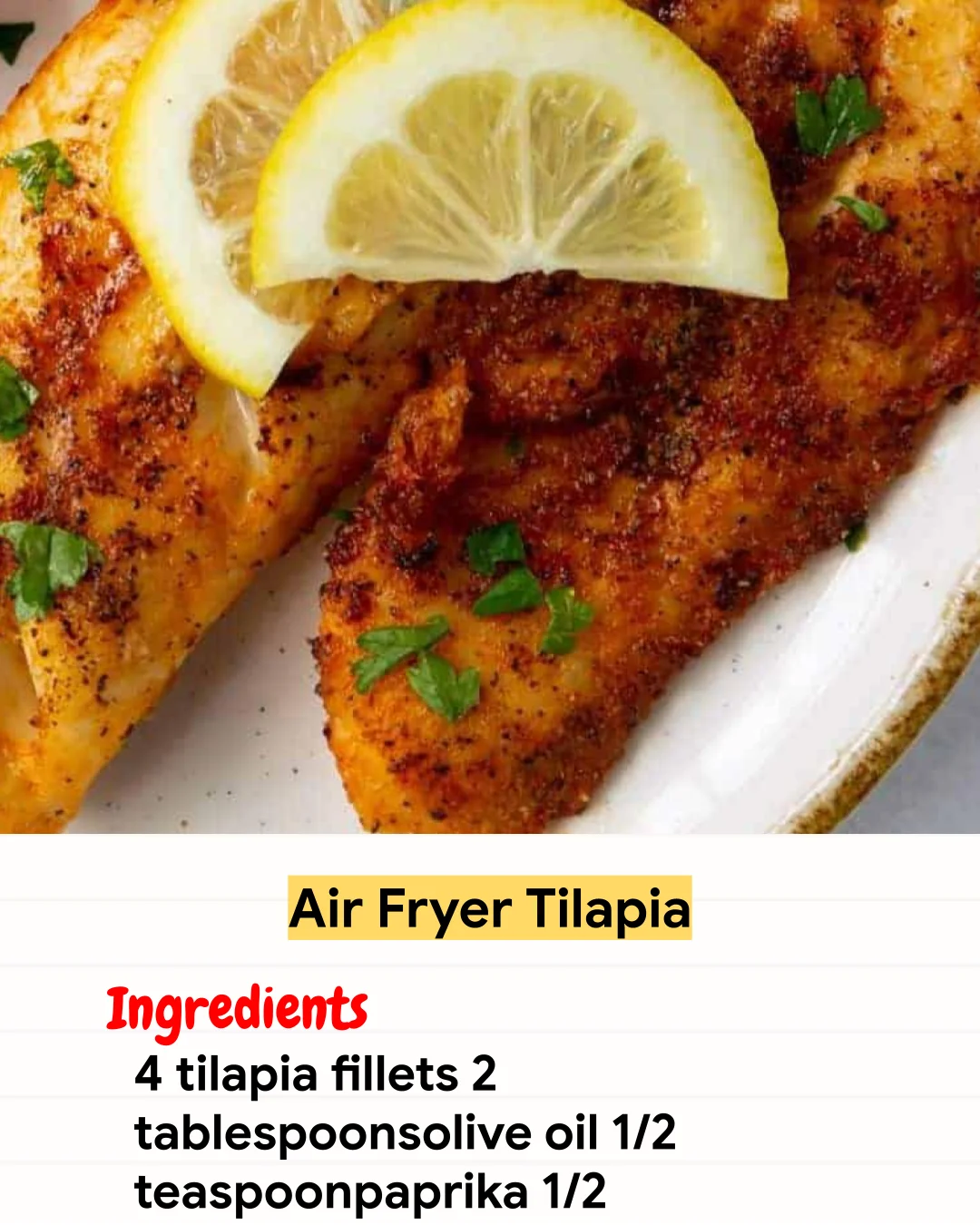 Air Fryer Recipe Air Fryer Tilapia