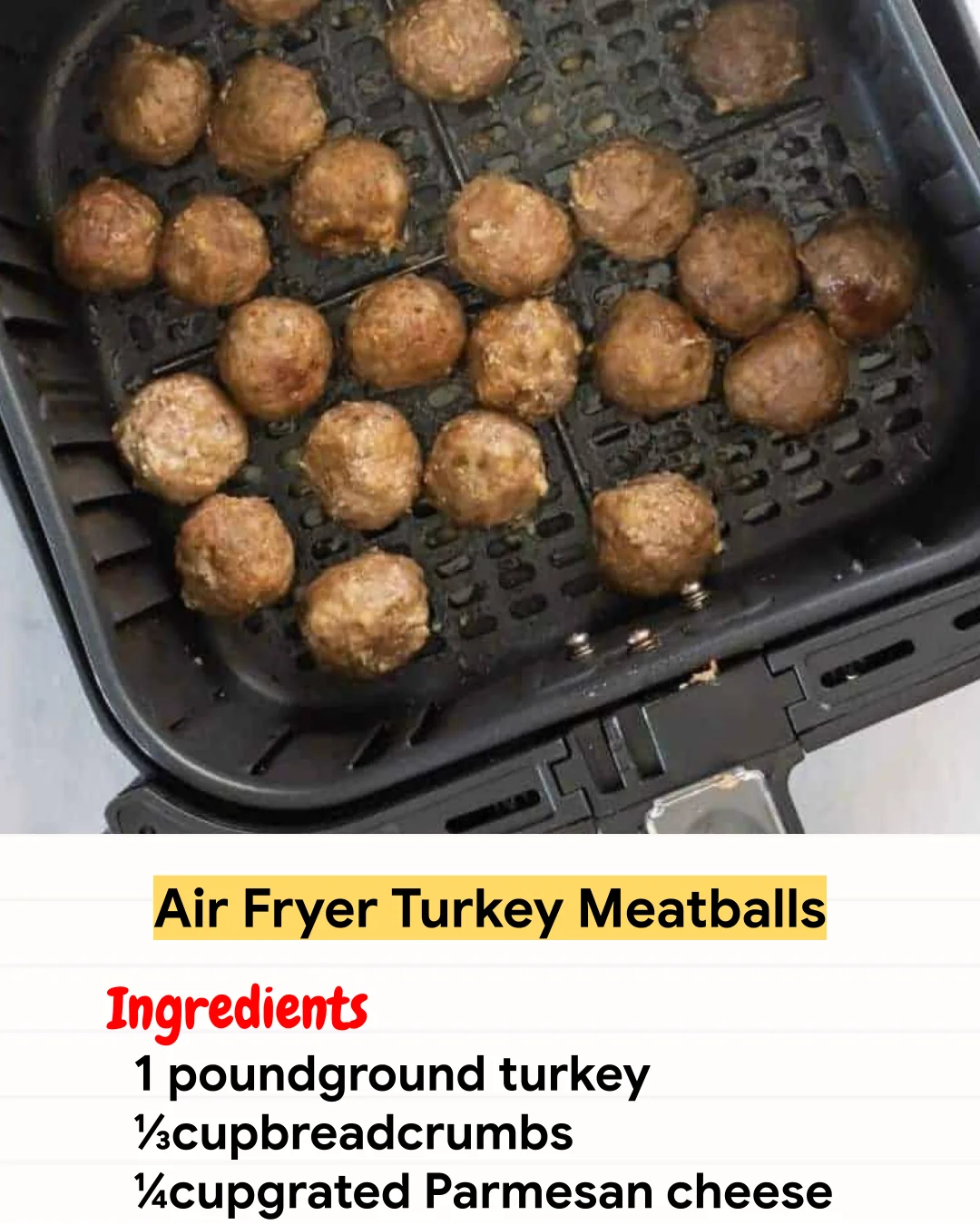 Air Fryer Recipe Air Fryer Turkey Meatballs