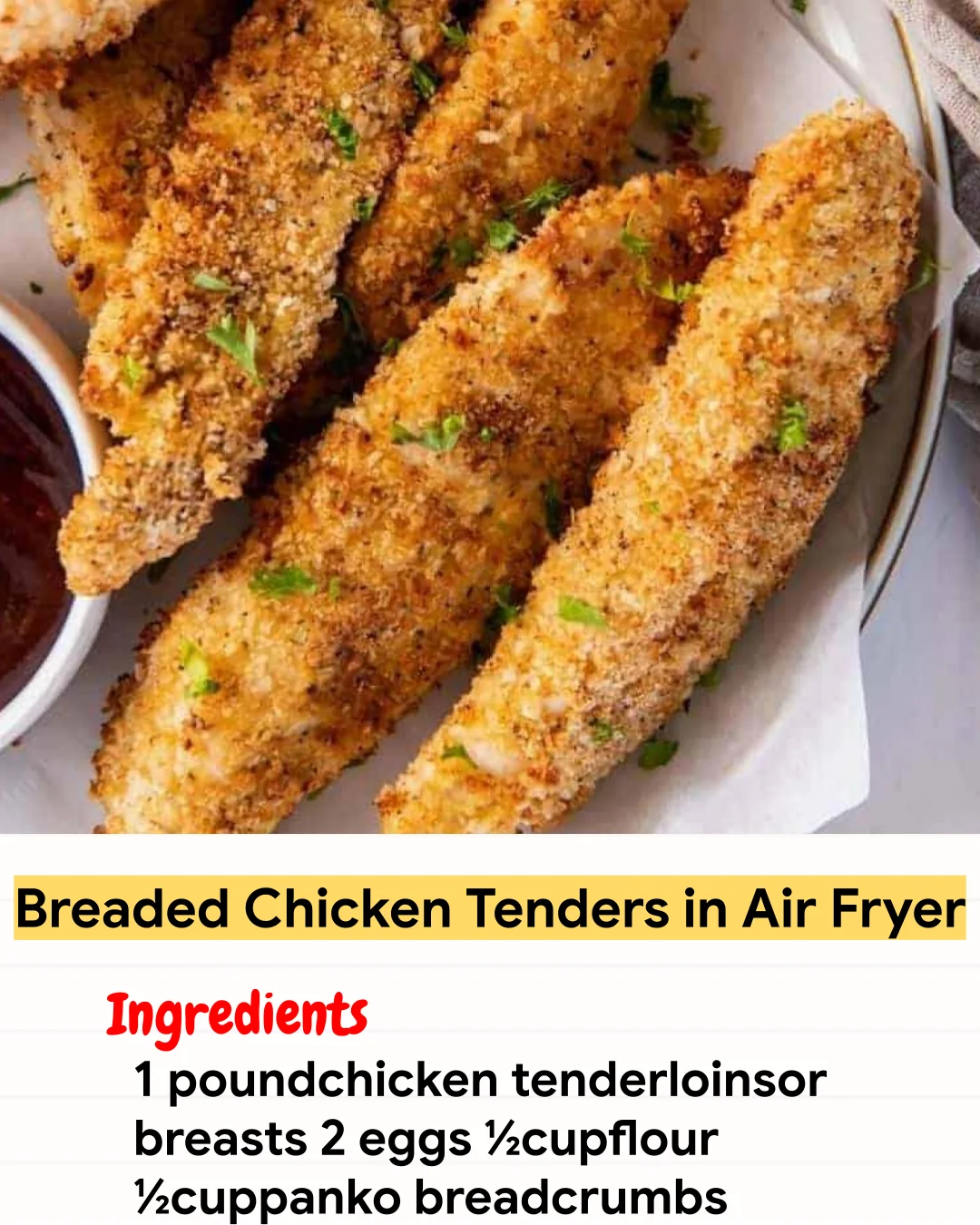 Air Fryer Recipe Breaded Chicken Tenders in Air Fryer