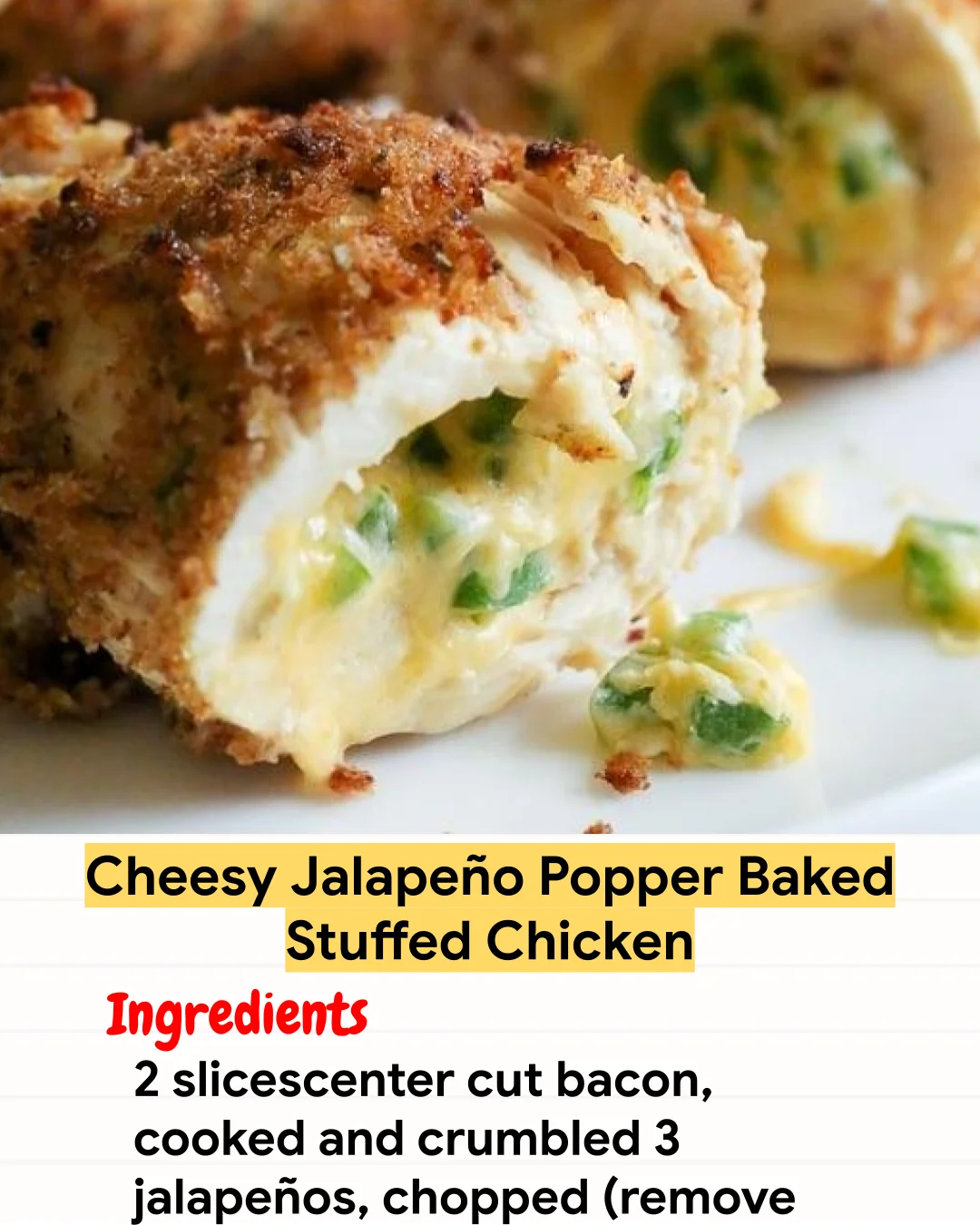 Air Fryer Recipe Cheesy Jalapeño Popper Baked Stuffed Chicken