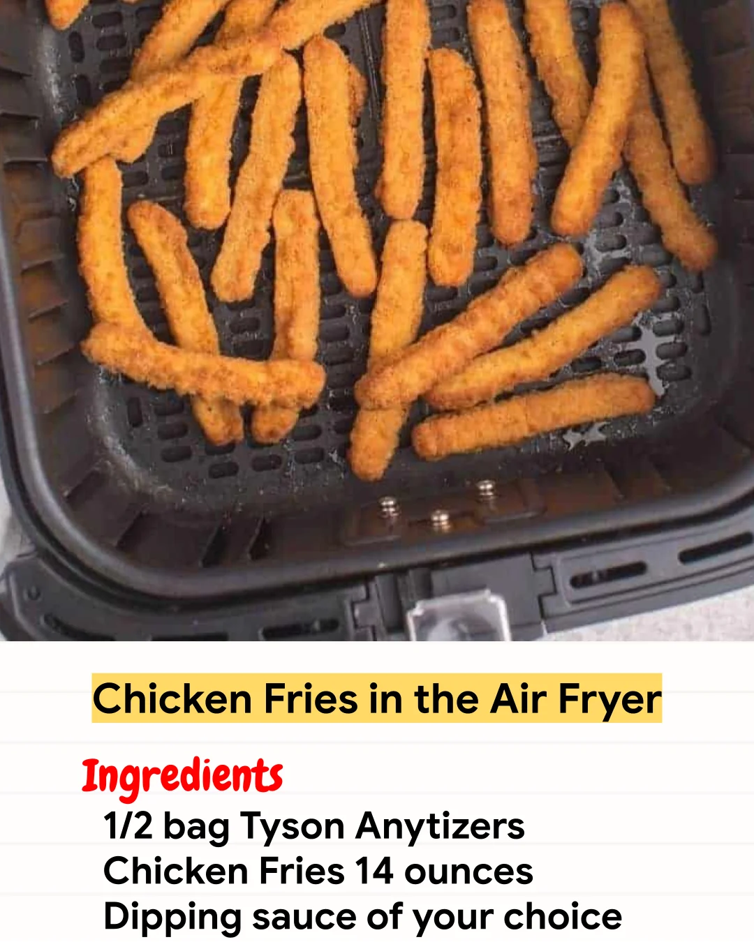 Air Fryer Recipe Chicken Fries in the Air Fryer