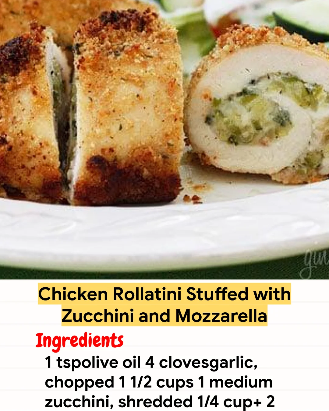 Air Fryer Recipe Chicken Rollatini Stuffed with Zucchini and Mozzarella