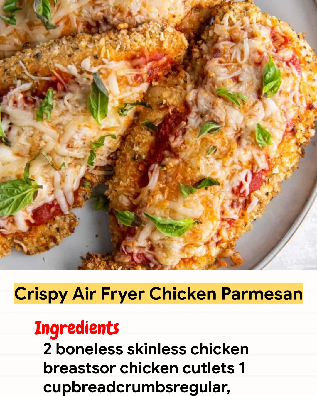 Air Fryer Recipe Crispy Air Fryer Chicken Parmesan