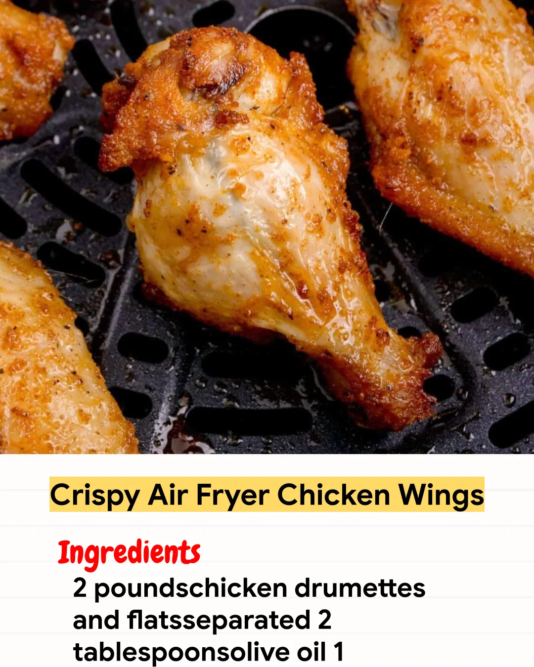 Air Fryer Recipe Crispy Air Fryer Chicken Wings