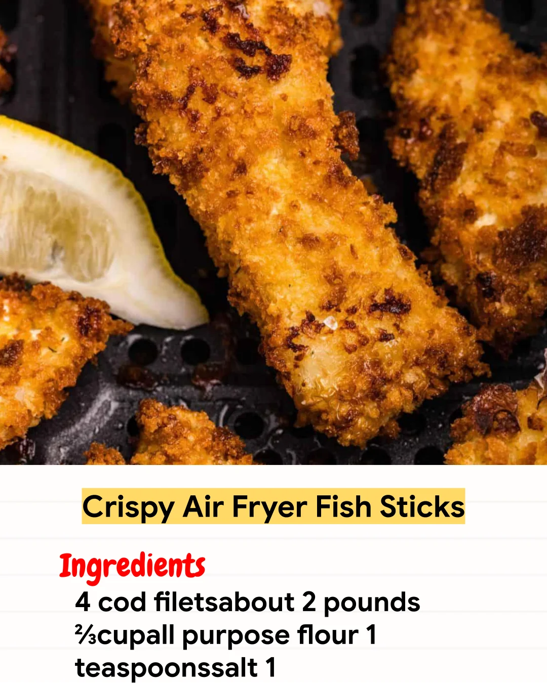 Air Fryer Recipe Crispy Air Fryer Fish Sticks