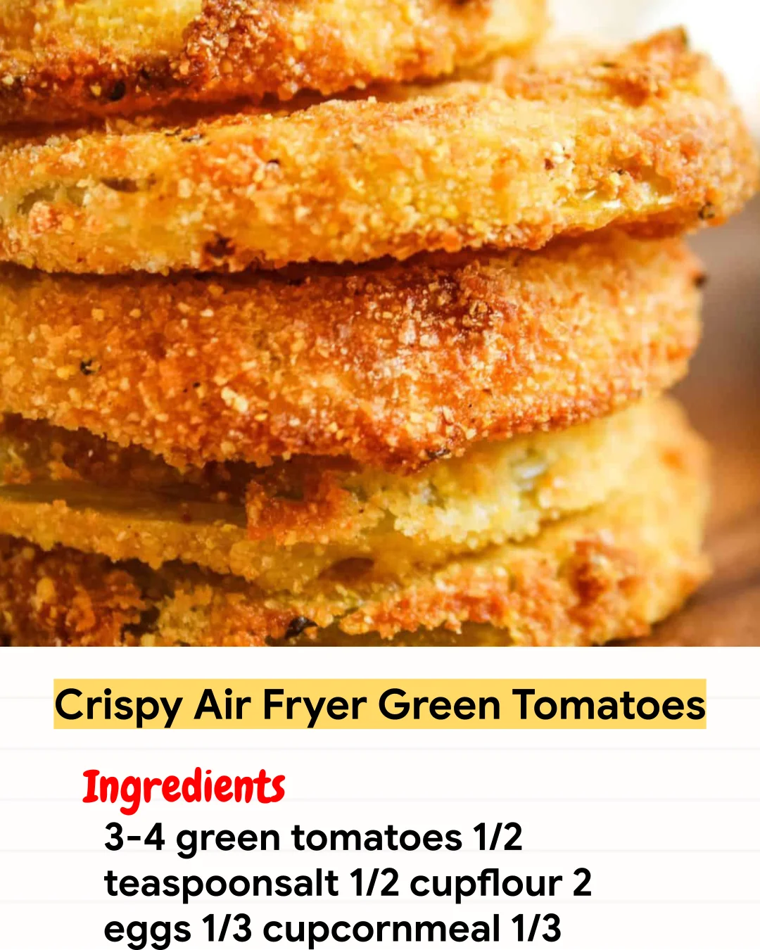 Air Fryer Recipe Crispy Air Fryer Green Tomatoes
