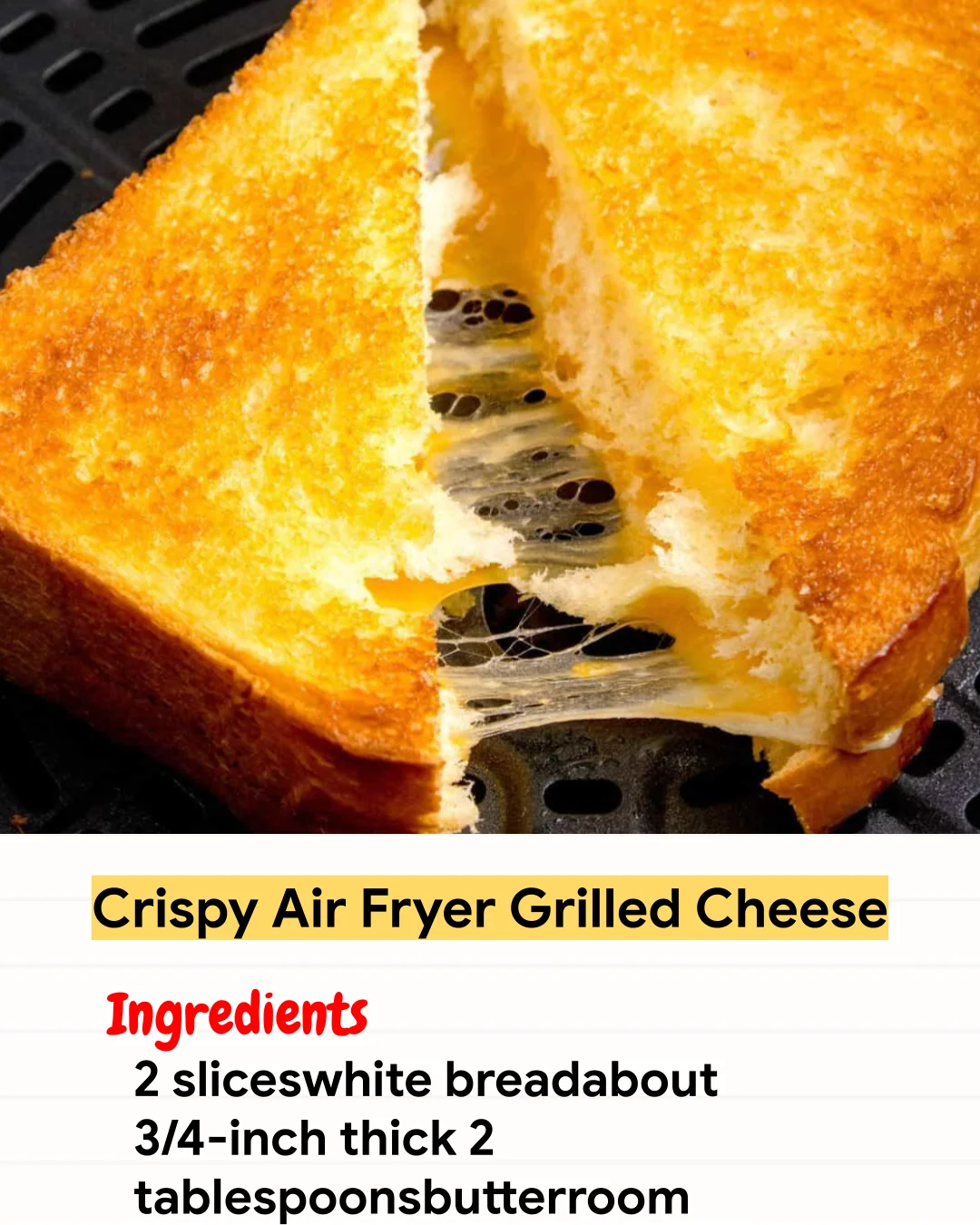 Air Fryer Recipe Crispy Air Fryer Grilled Cheese