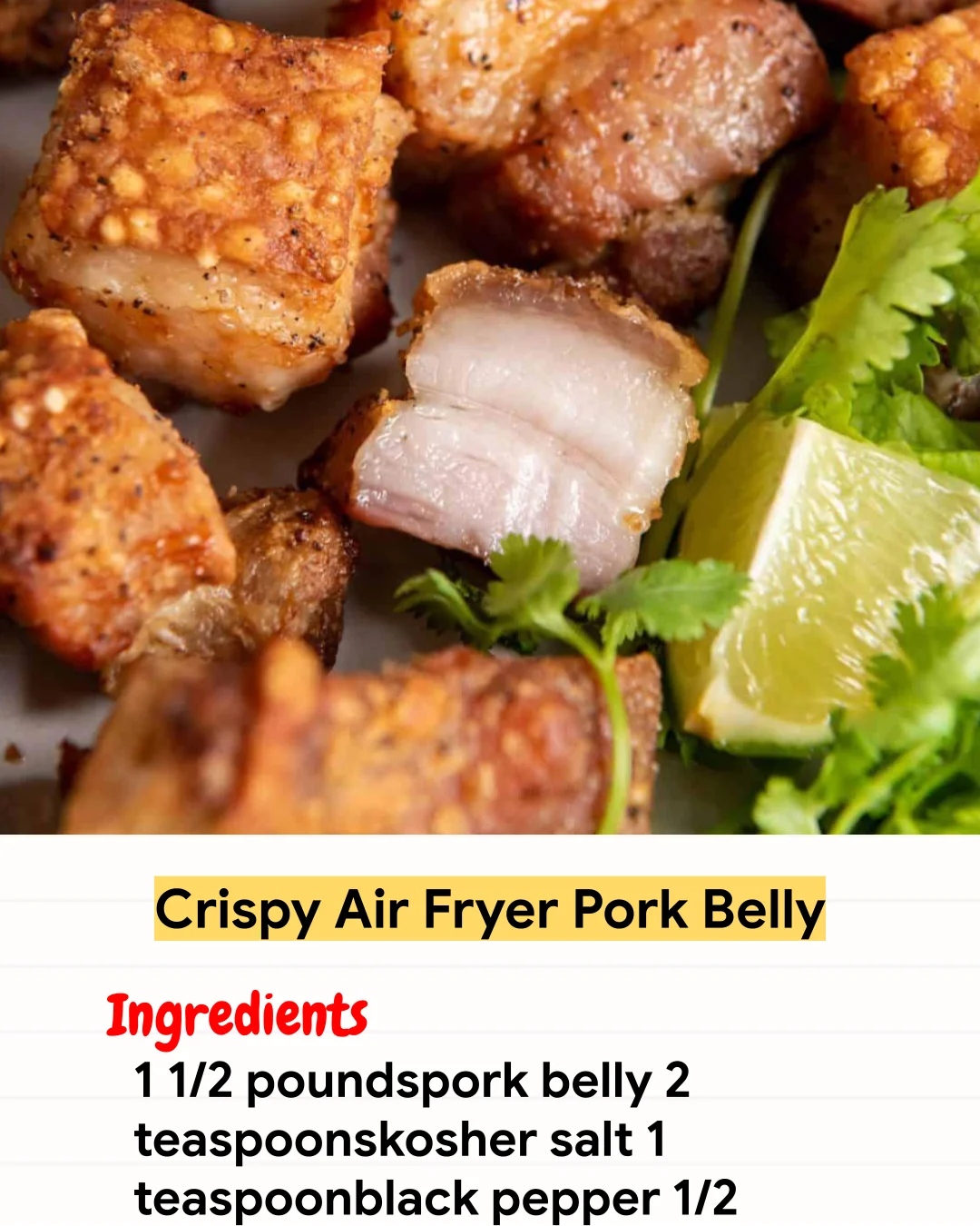 Air Fryer Recipe Crispy Air Fryer Pork Belly