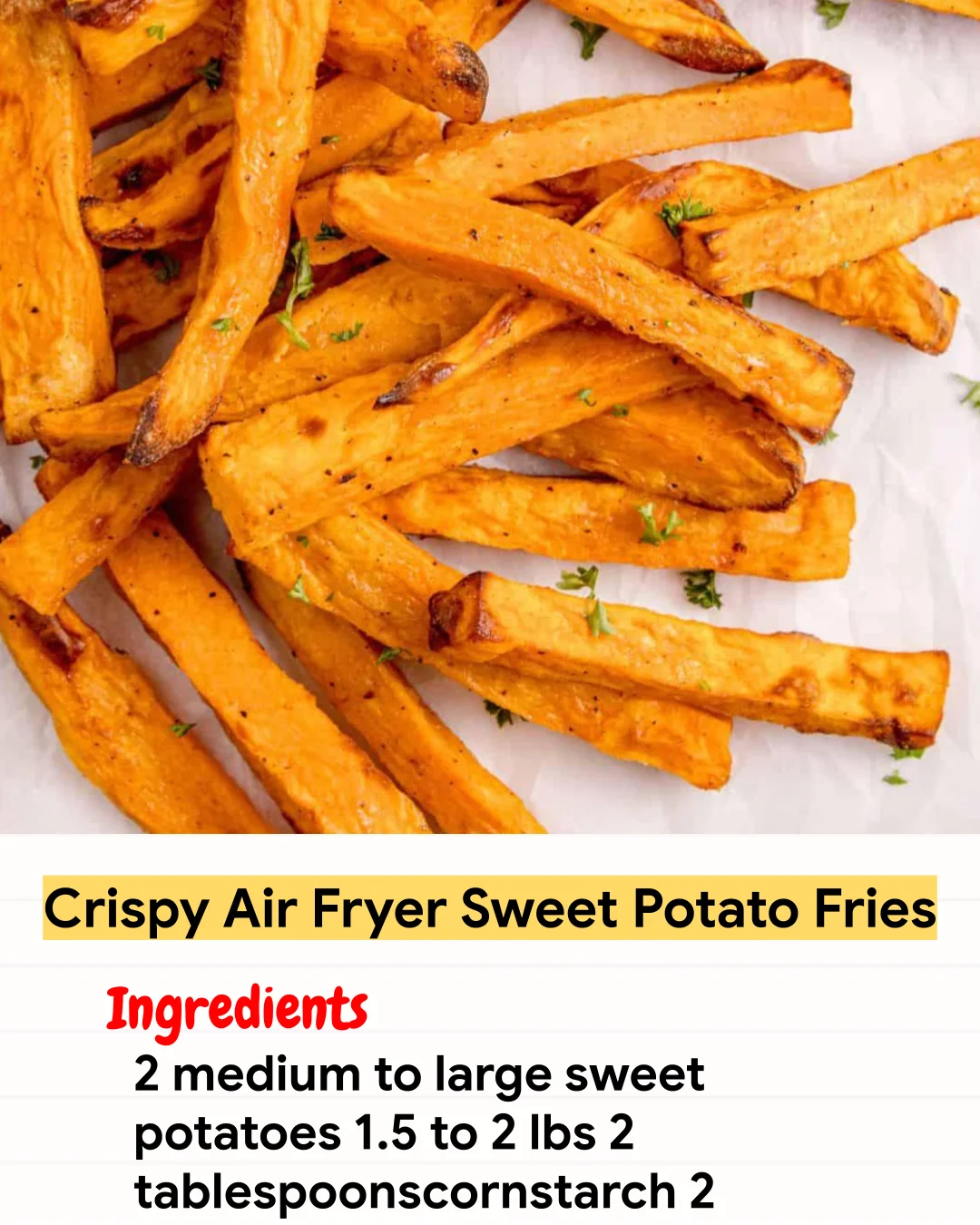 Air Fryer Recipe Crispy Air Fryer Sweet Potato Fries