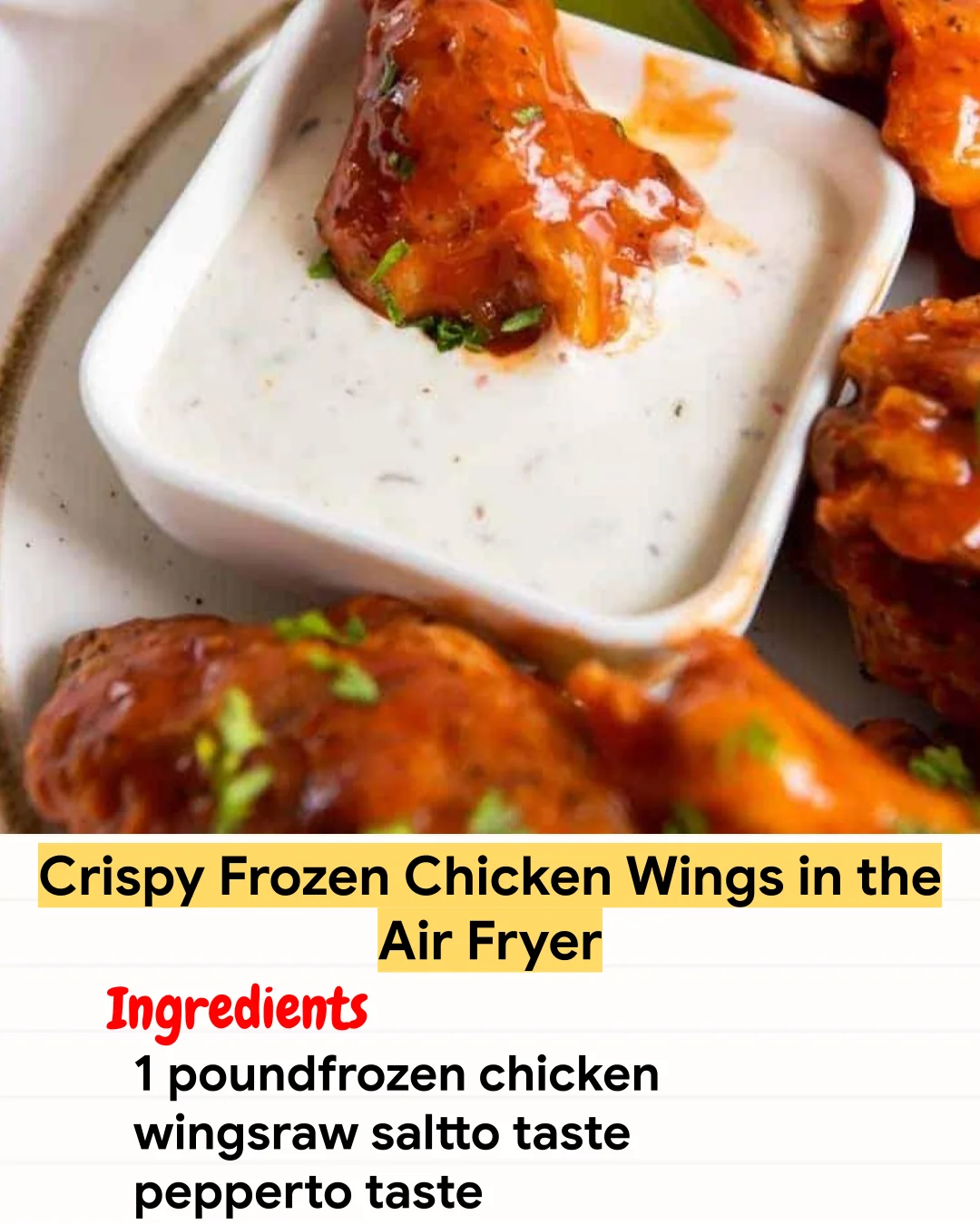 Air Fryer Recipe Crispy Frozen Chicken Wings in the Air Fryer