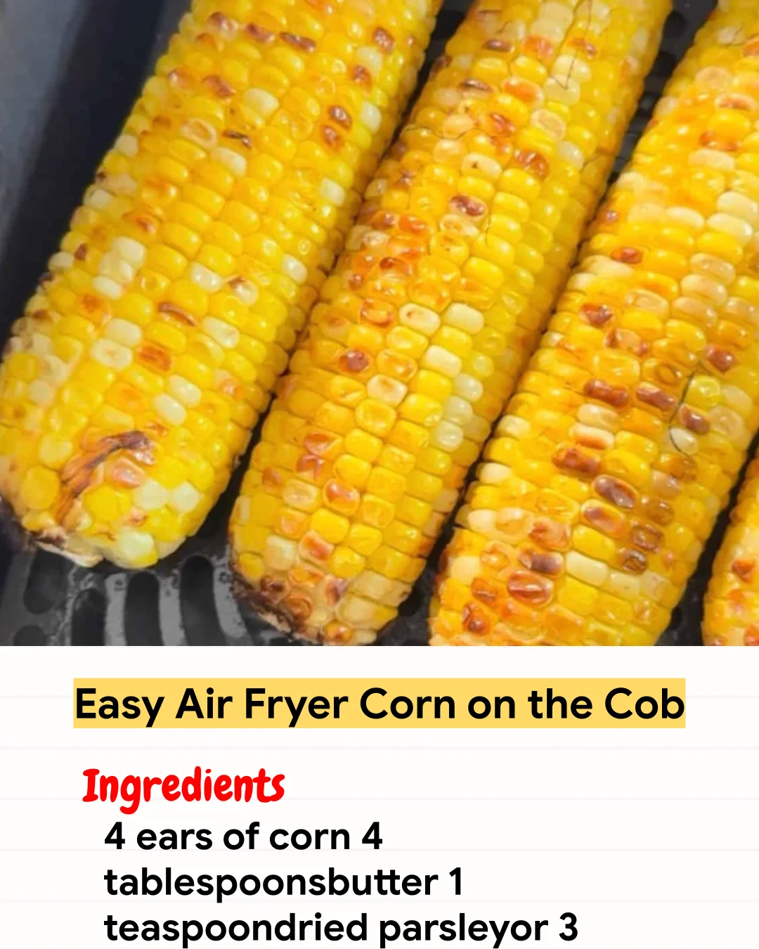 Air Fryer Recipe Easy Air Fryer Corn on the Cob