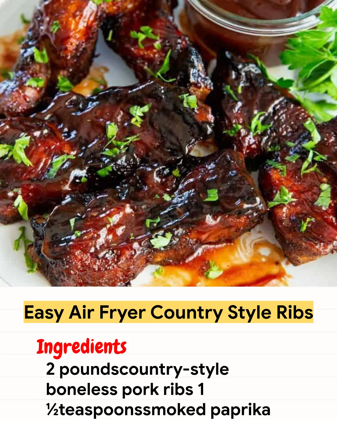 Air Fryer Recipe Easy Air Fryer Country Style Ribs
