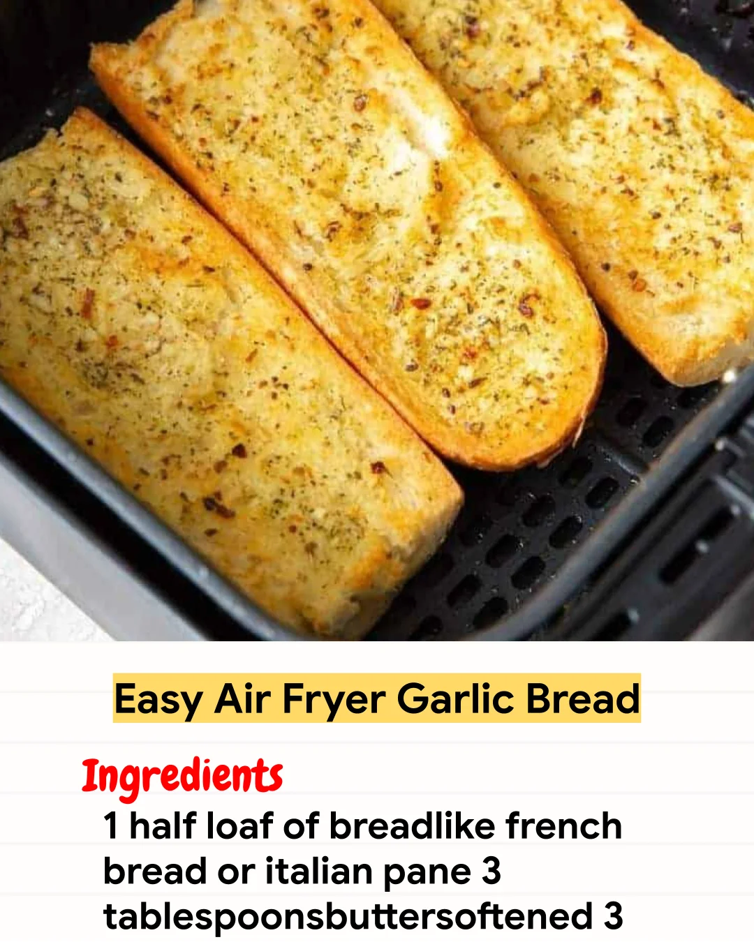 Air Fryer Recipe Easy Air Fryer Garlic Bread