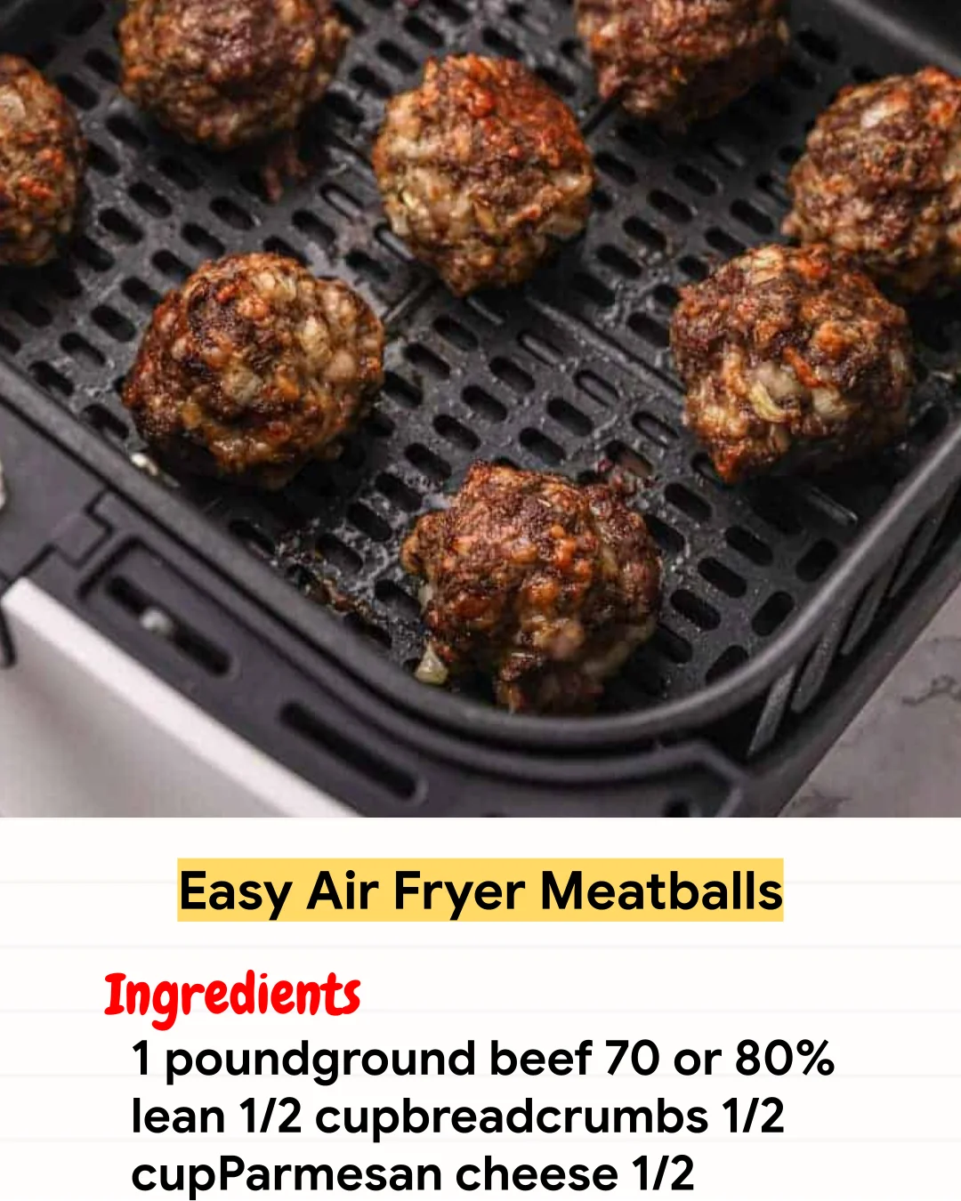 Air Fryer Recipe Easy Air Fryer Meatballs