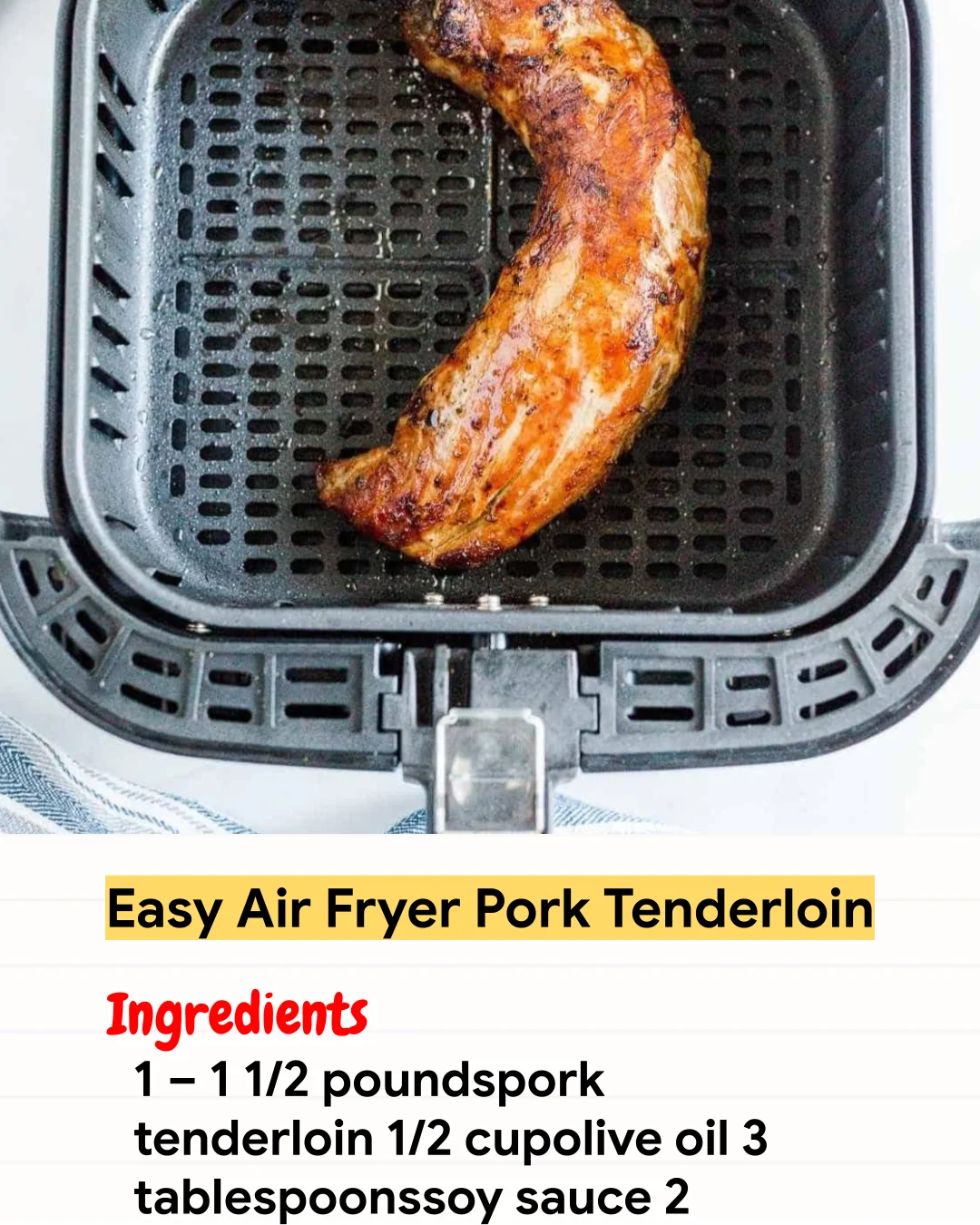 Air Fryer Recipe Easy Air Fryer Pork Tenderloin