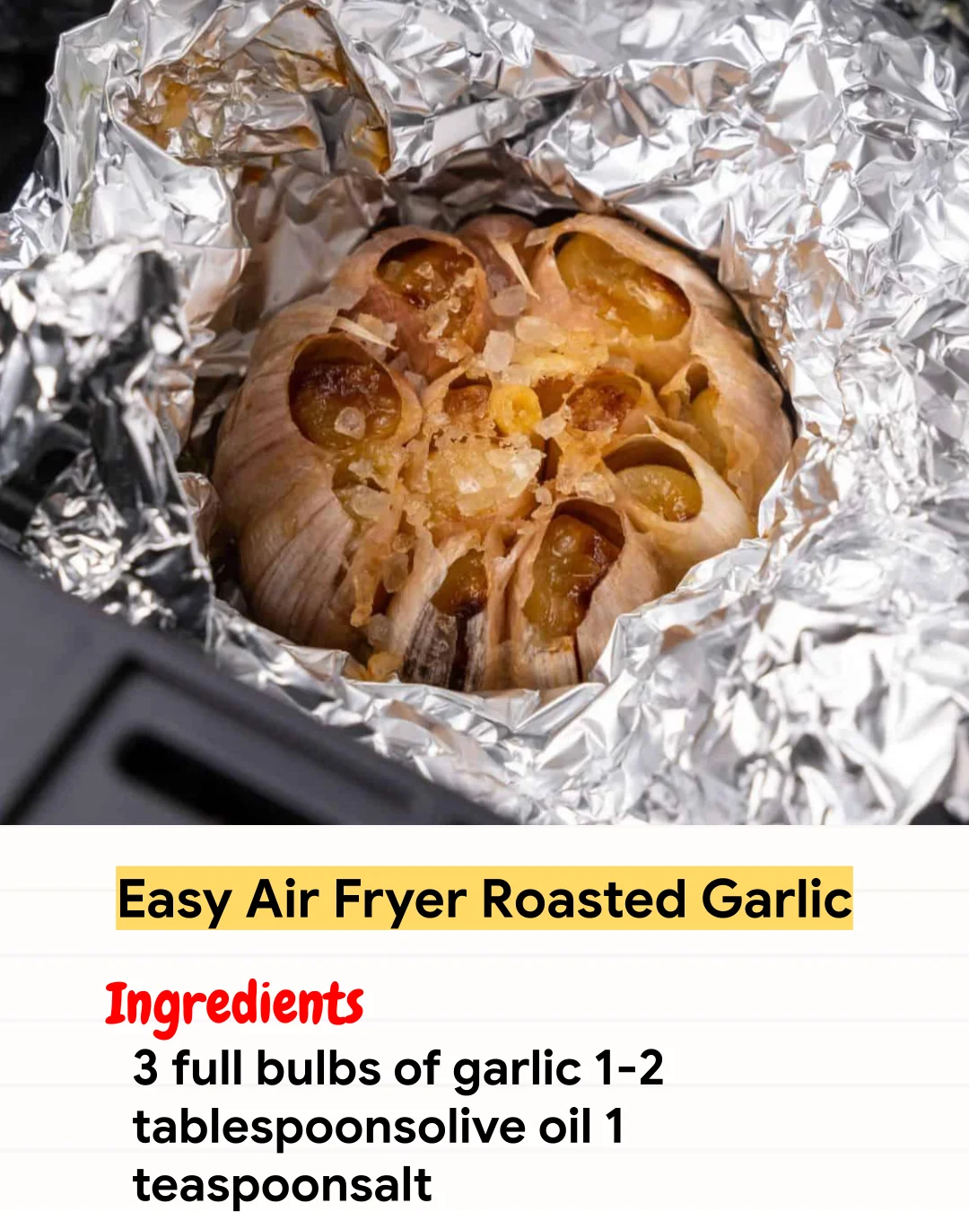 Air Fryer Recipe Easy Air Fryer Roasted Garlic
