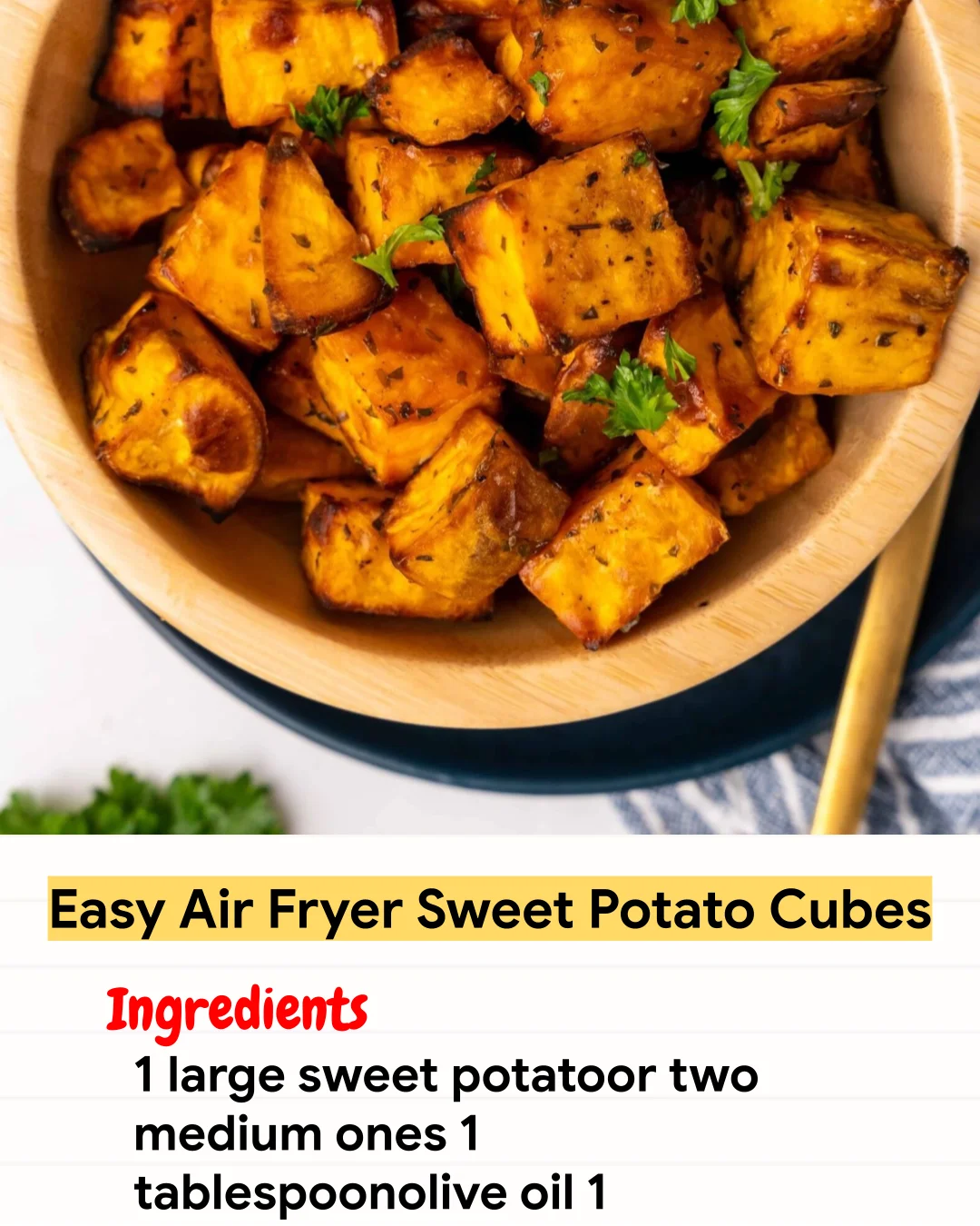 Air Fryer Recipe Easy Air Fryer Sweet Potato Cubes