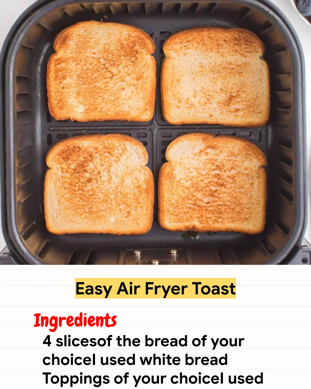 Air Fryer Recipe Easy Air Fryer Toast