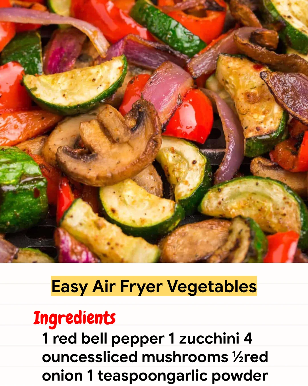 Air Fryer Recipe Easy Air Fryer Vegetables