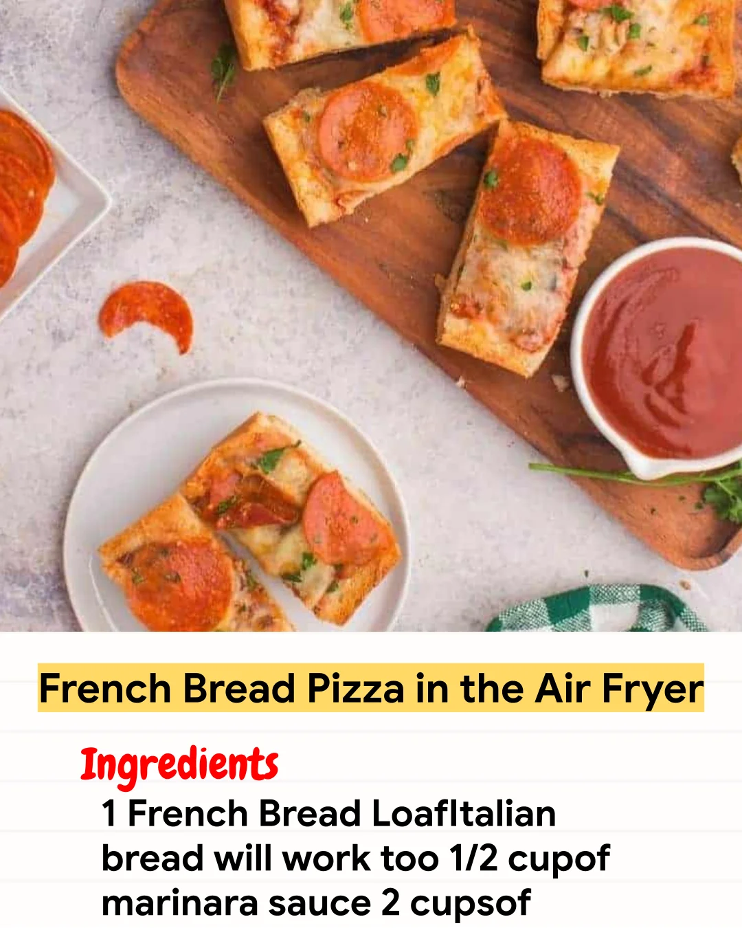 Air Fryer Recipe French Bread Pizza in the Air Fryer