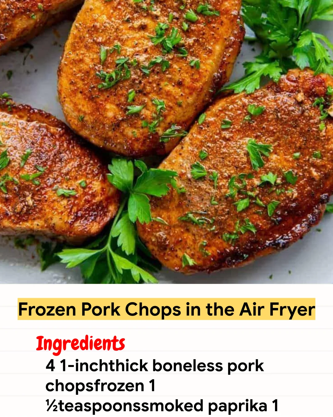 Air Fryer Recipe Frozen Pork Chops in the Air Fryer